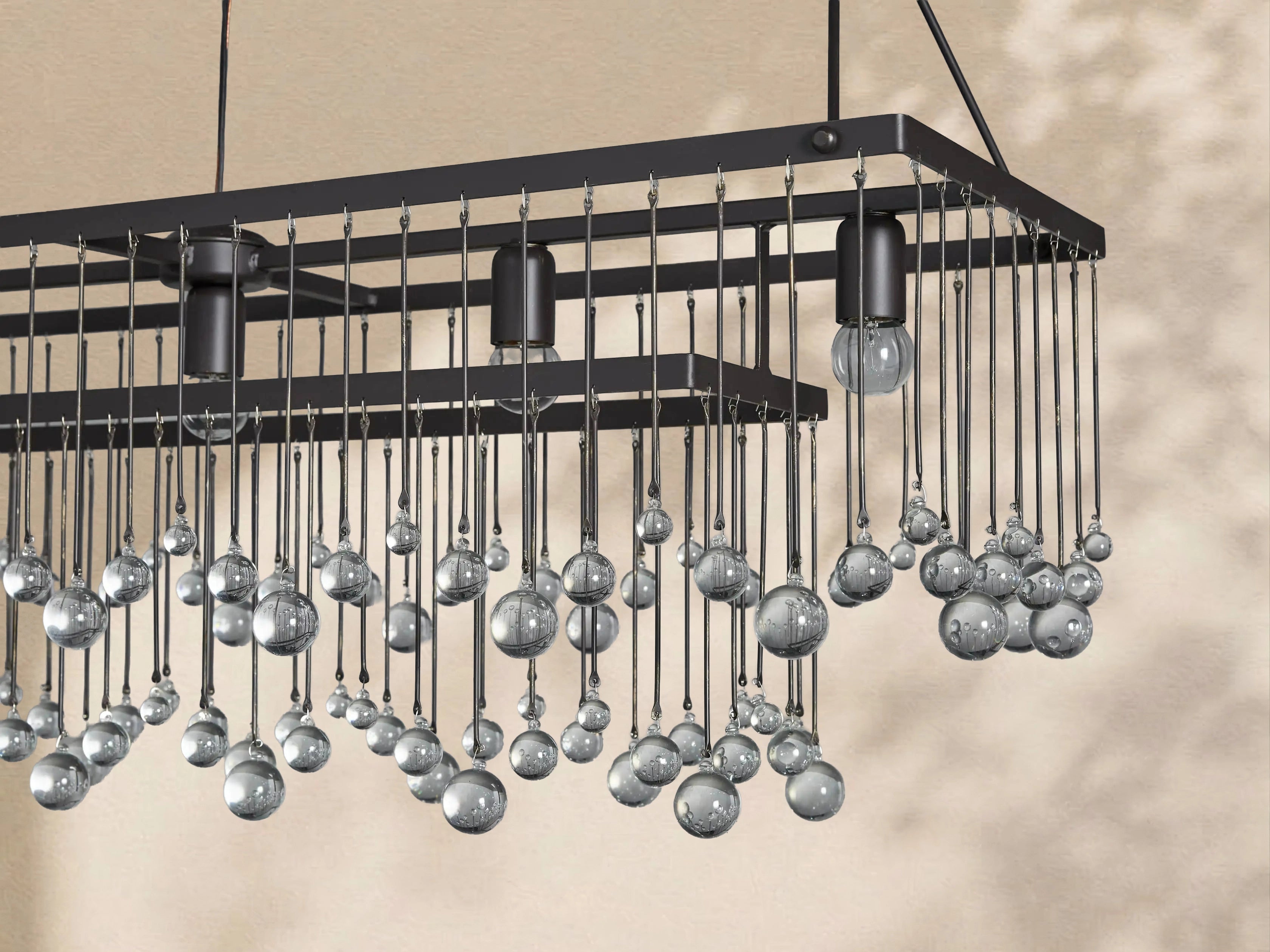 Aubrey Crystal Ball  Rectangular Chandelier 47'' 60''