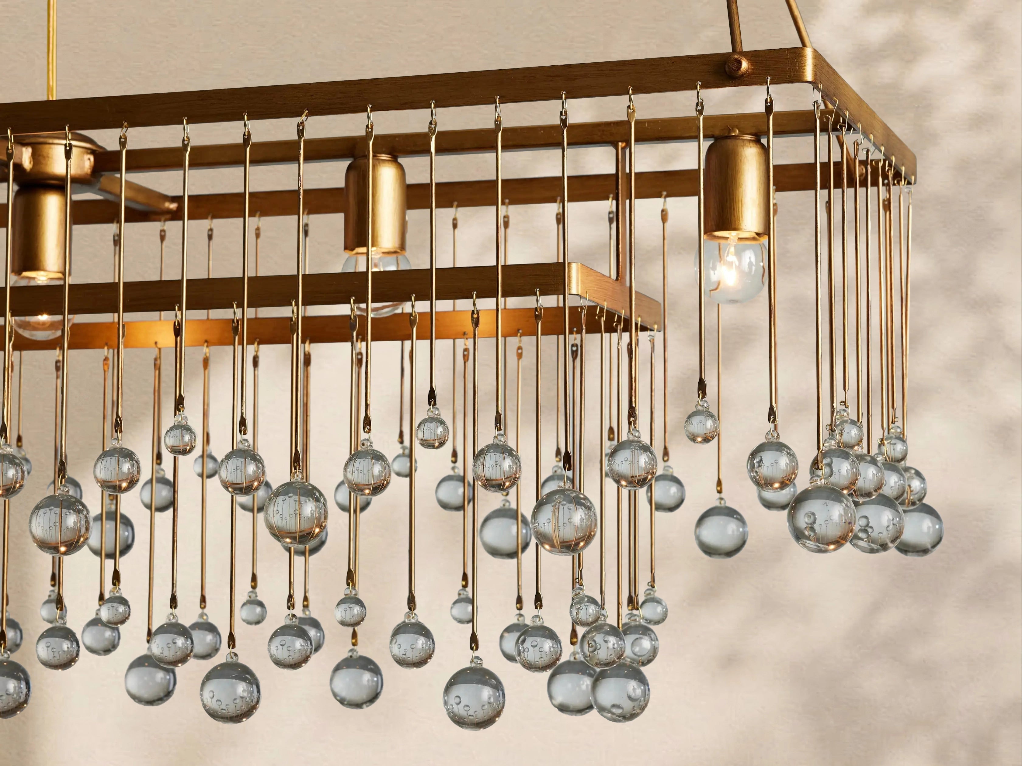 Aubrey Crystal Ball  Rectangular Chandelier 47'' 60''