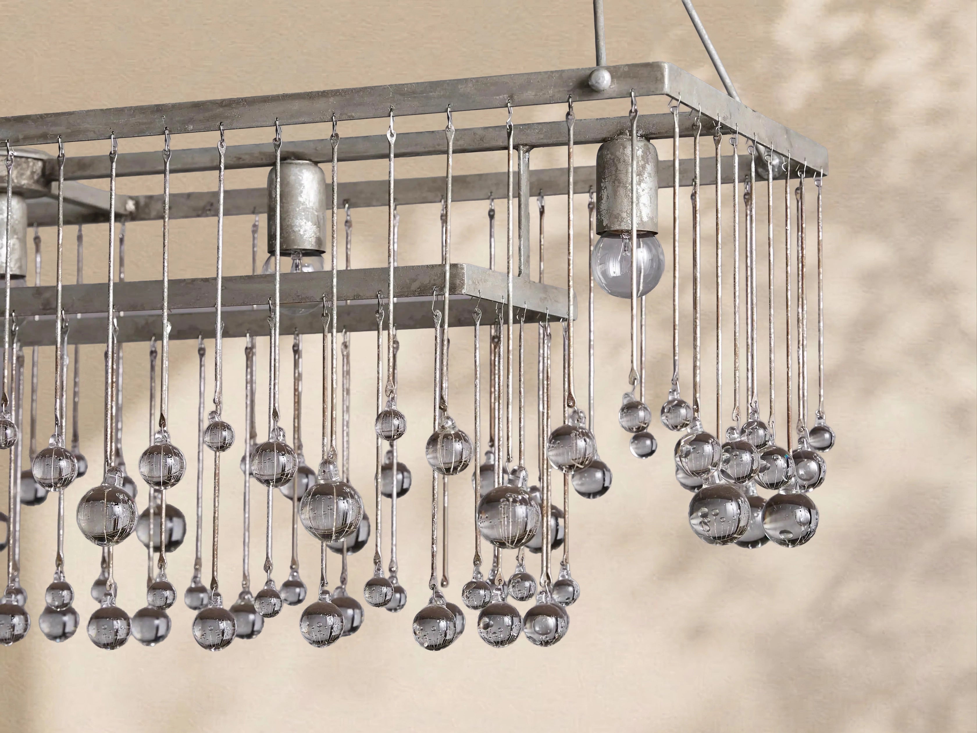 Aubrey Crystal Ball  Rectangular Chandelier 47'' 60''