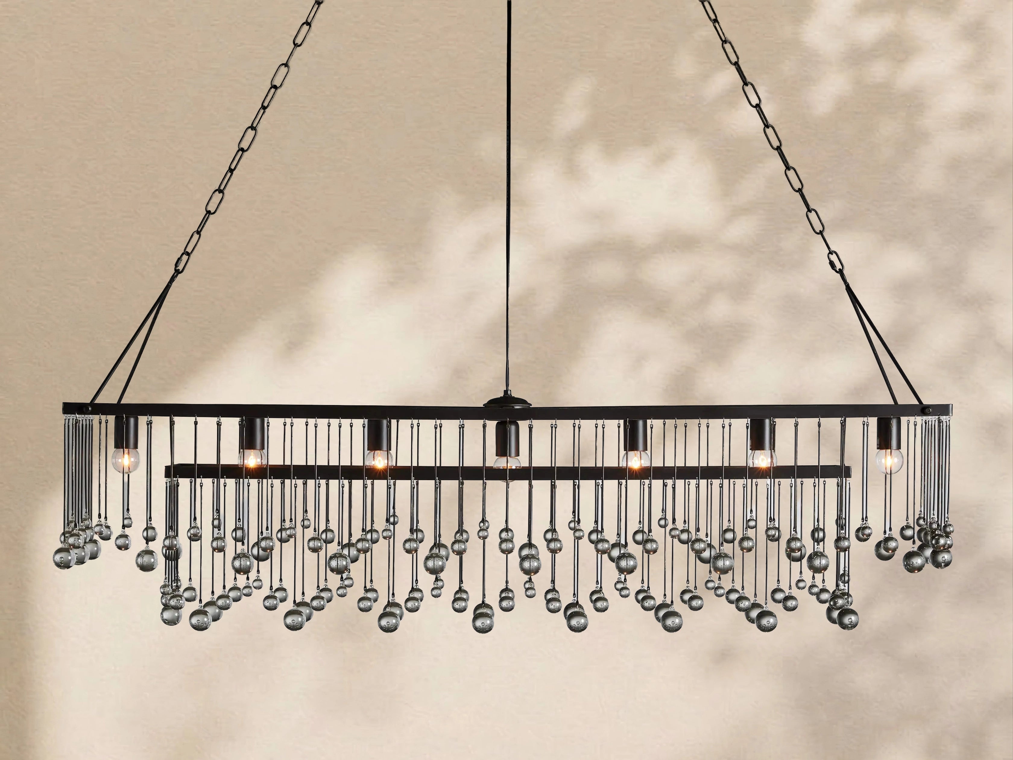 Aubrey Crystal Ball  Rectangular Chandelier 47'' 60''