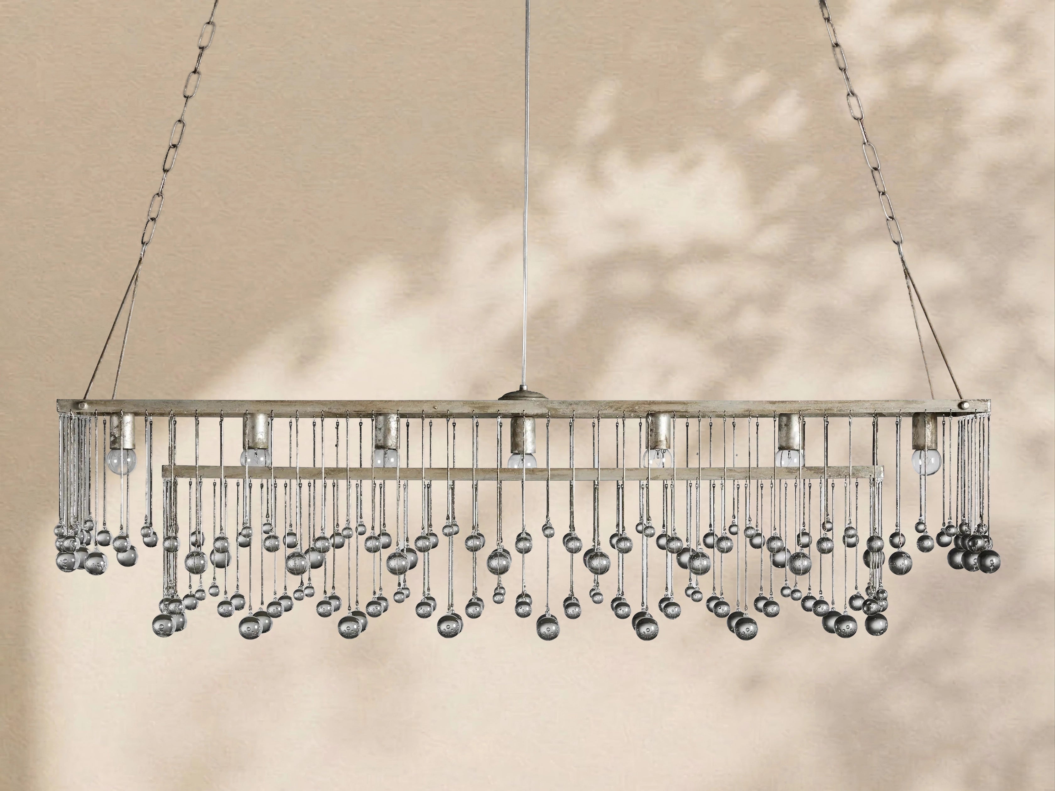 Aubrey Crystal Ball  Rectangular Chandelier 47'' 60''