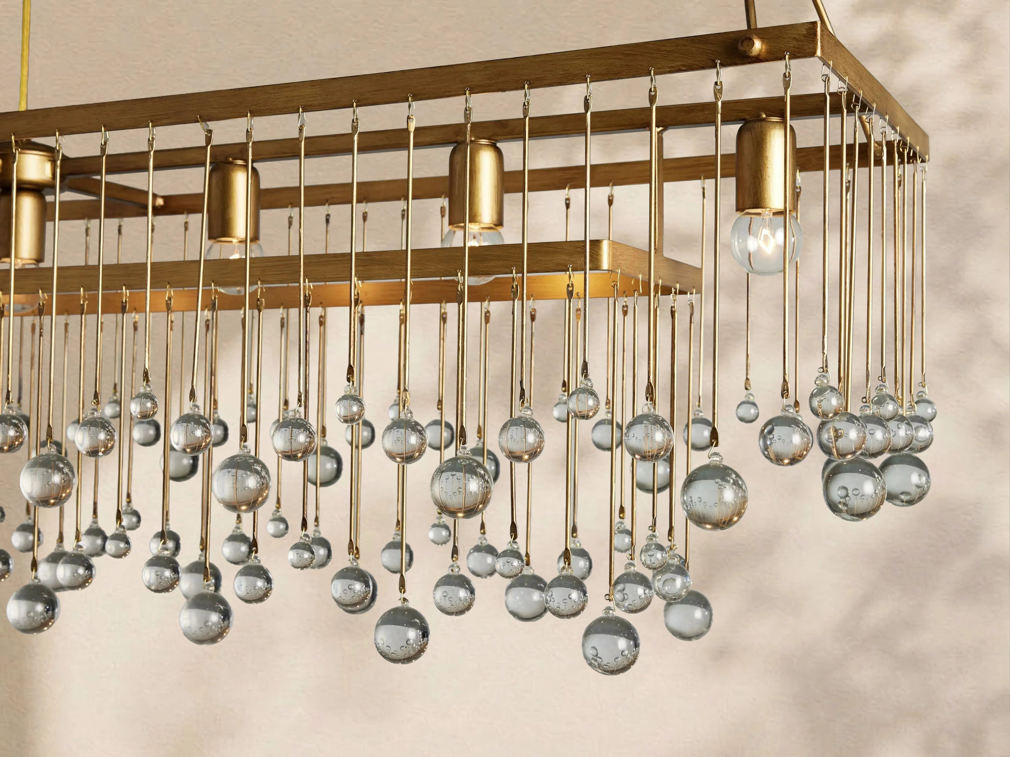 Aubrey Crystal Ball  Rectangular Chandelier 47'' 60''