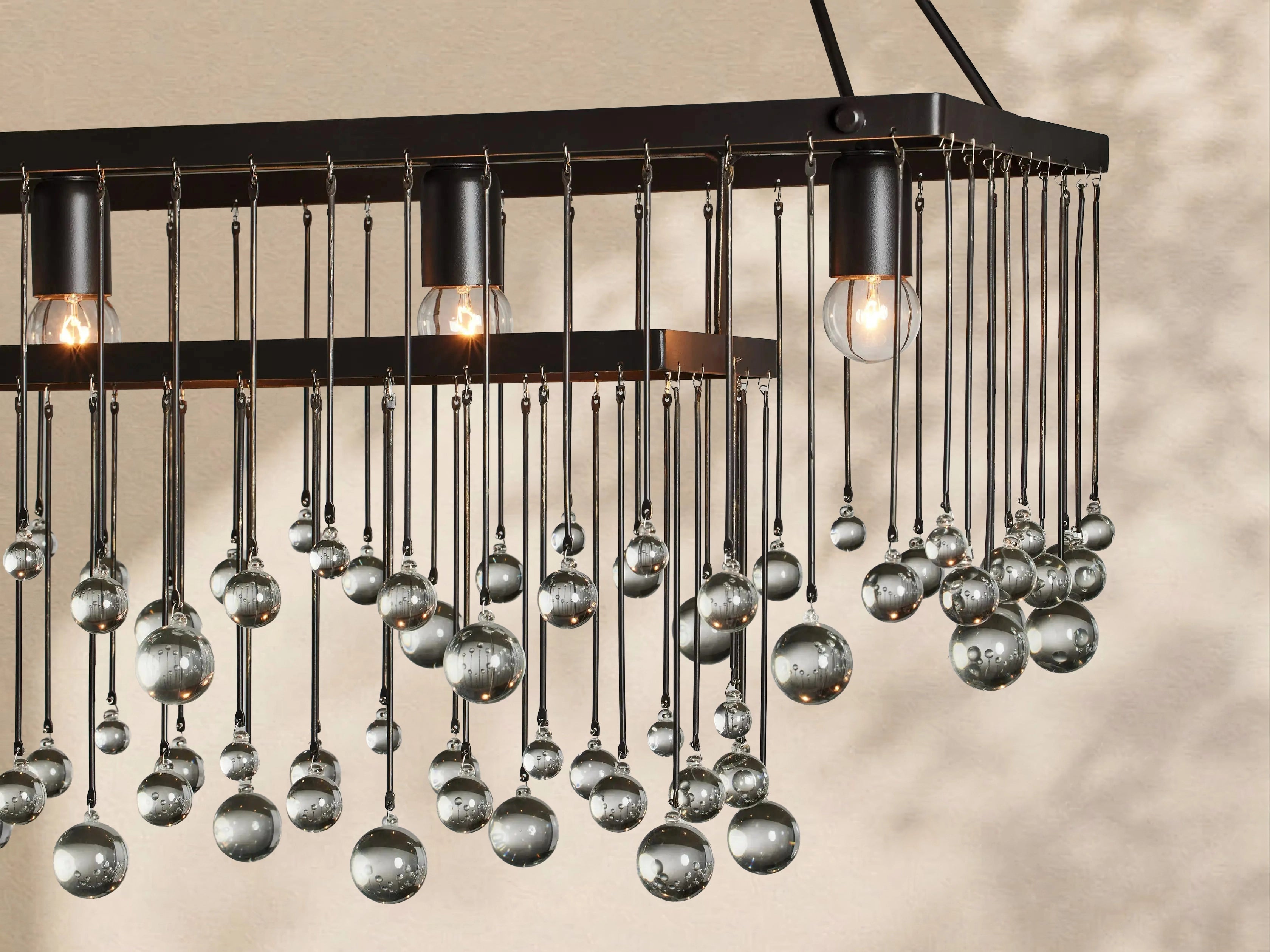 Aubrey Crystal Ball  Rectangular Chandelier 47'' 60''