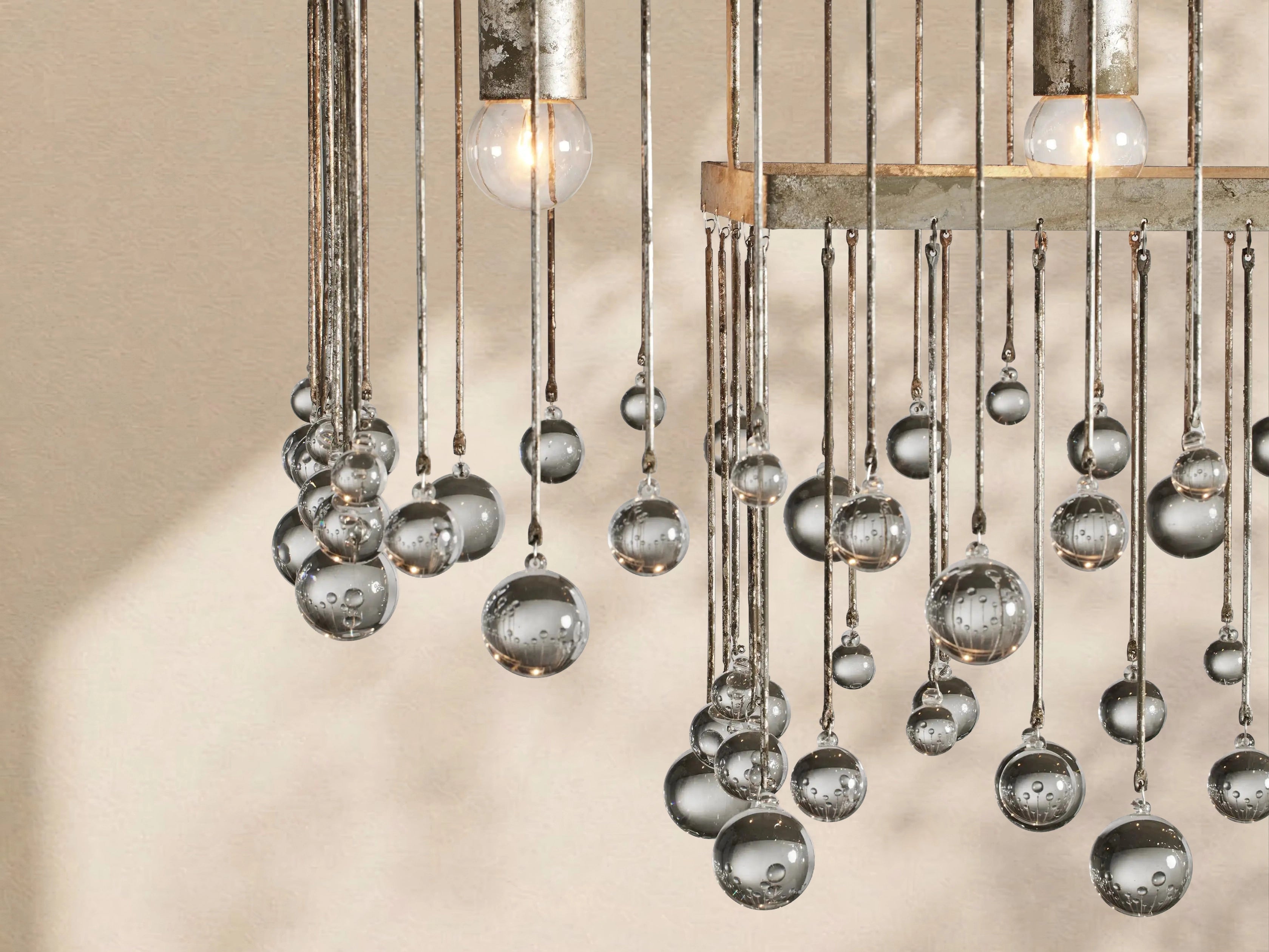 Aubrey Crystal Ball  Rectangular Chandelier 47'' 60''