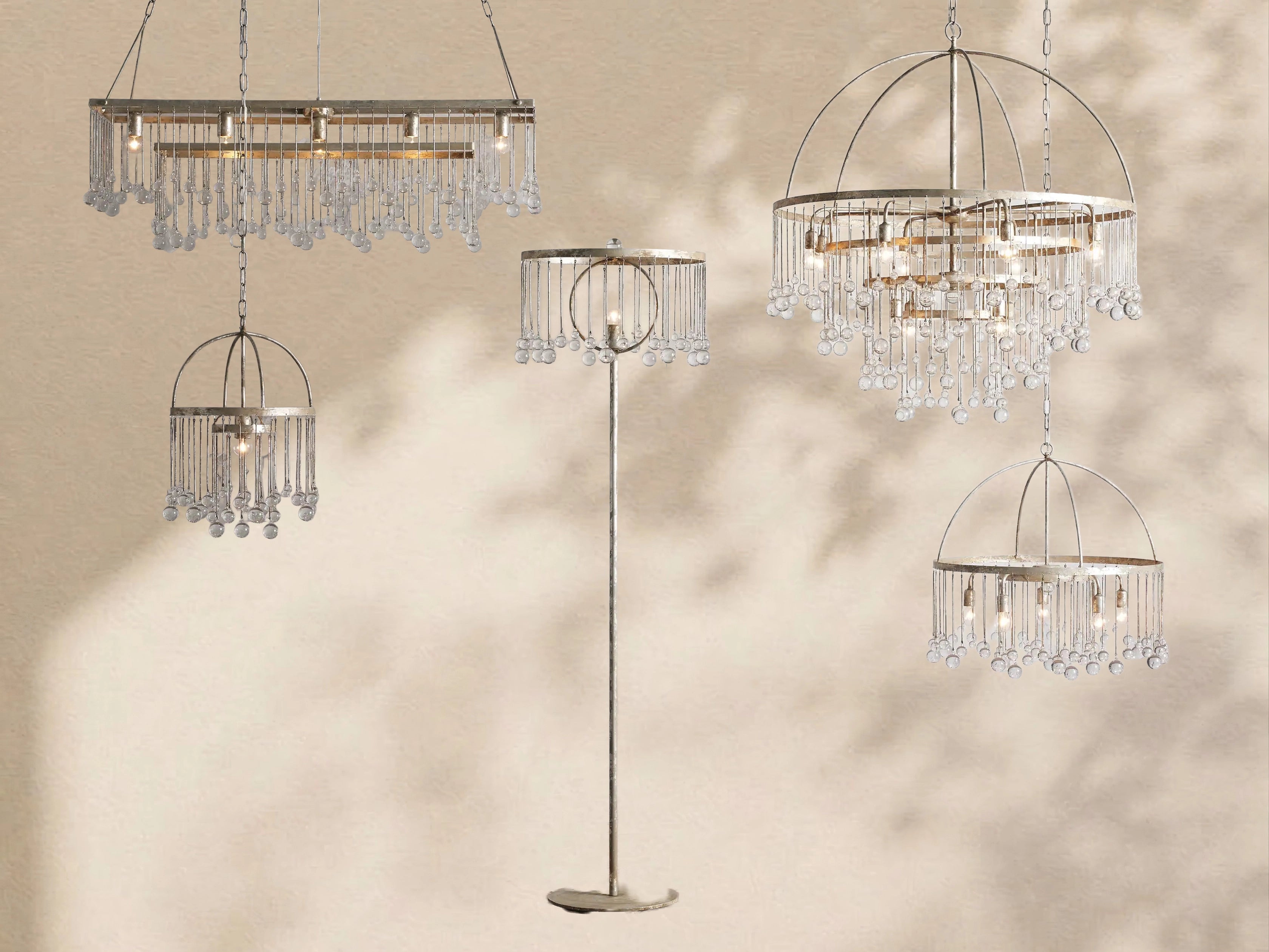 Aubrey Crystal Ball  Rectangular Chandelier 47'' 60''