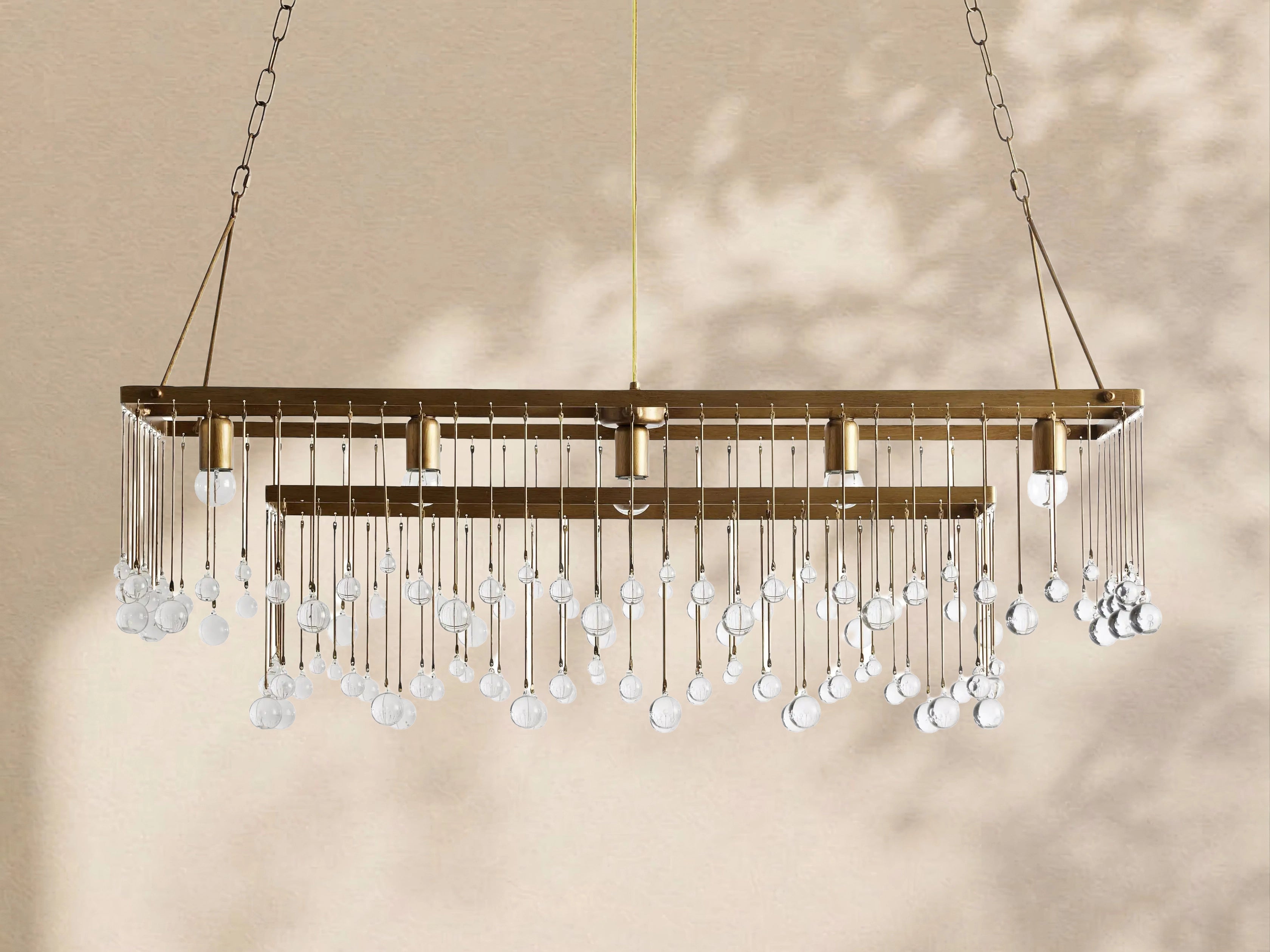Aubrey Crystal Ball  Rectangular Chandelier 47'' 60''