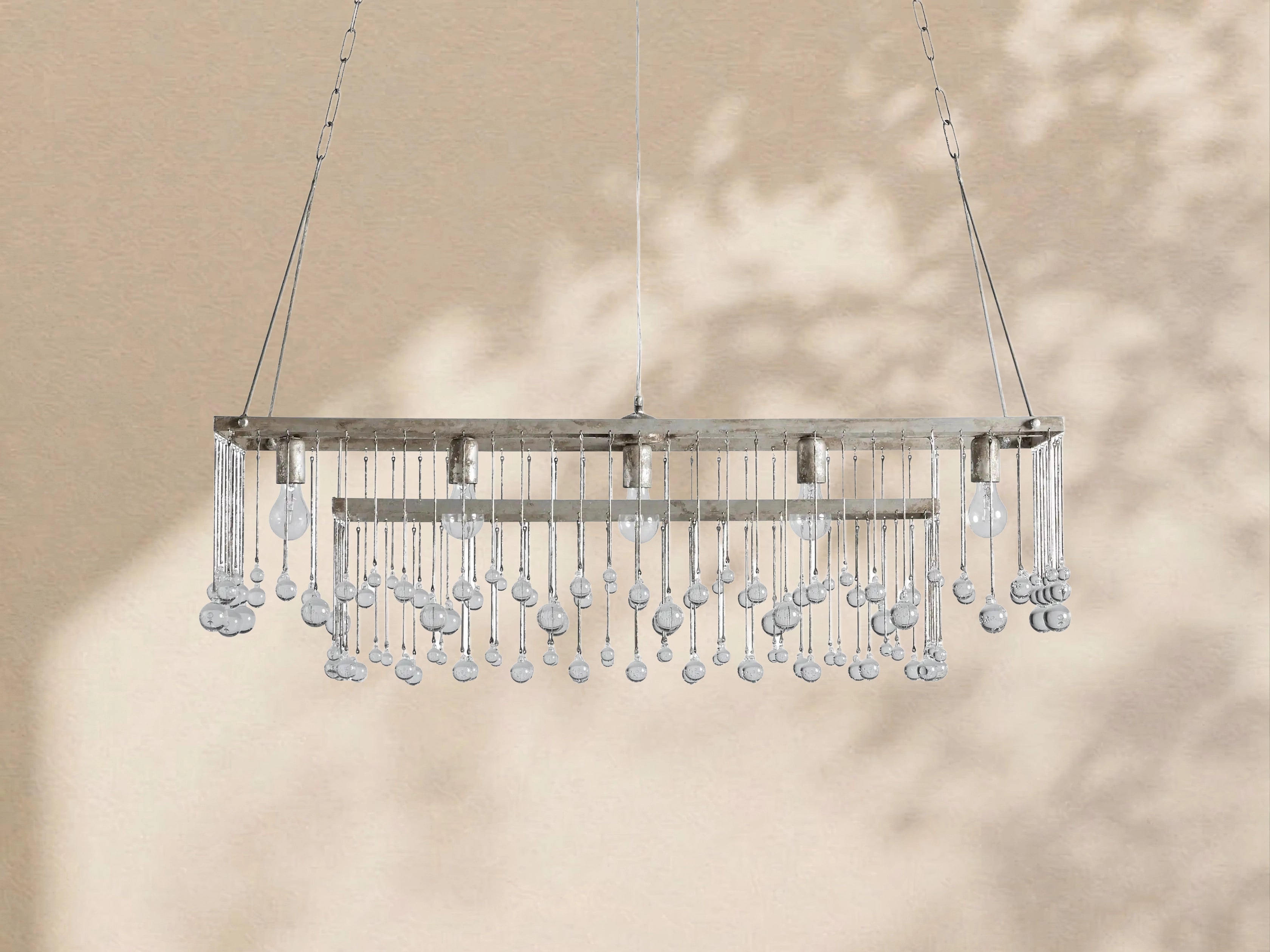 Aubrey Crystal Ball  Rectangular Chandelier 47'' 60''