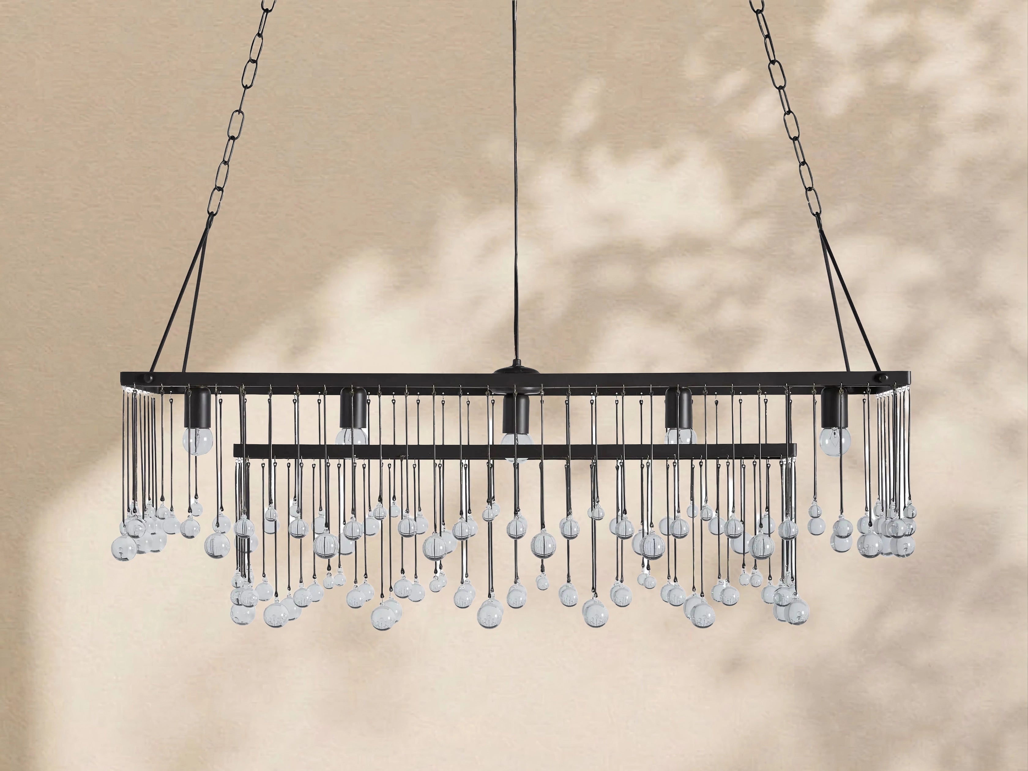 Aubrey Crystal Ball  Rectangular Chandelier 47'' 60''