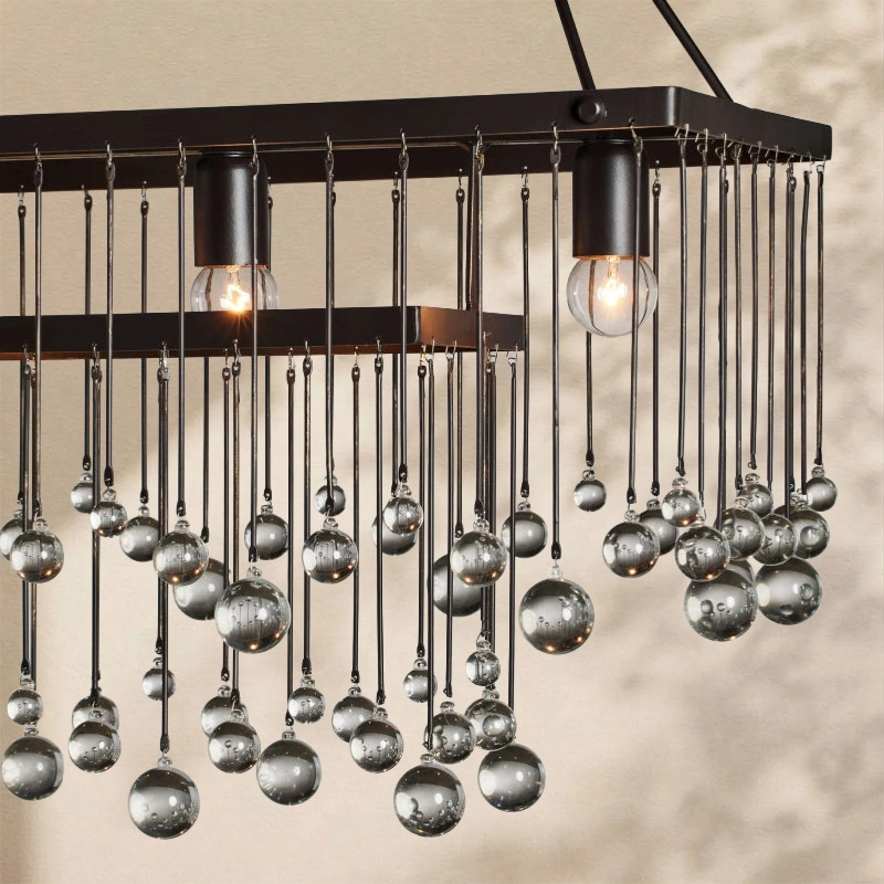 Aubrey Crystal Ball  Rectangular Chandelier 47'' 60''