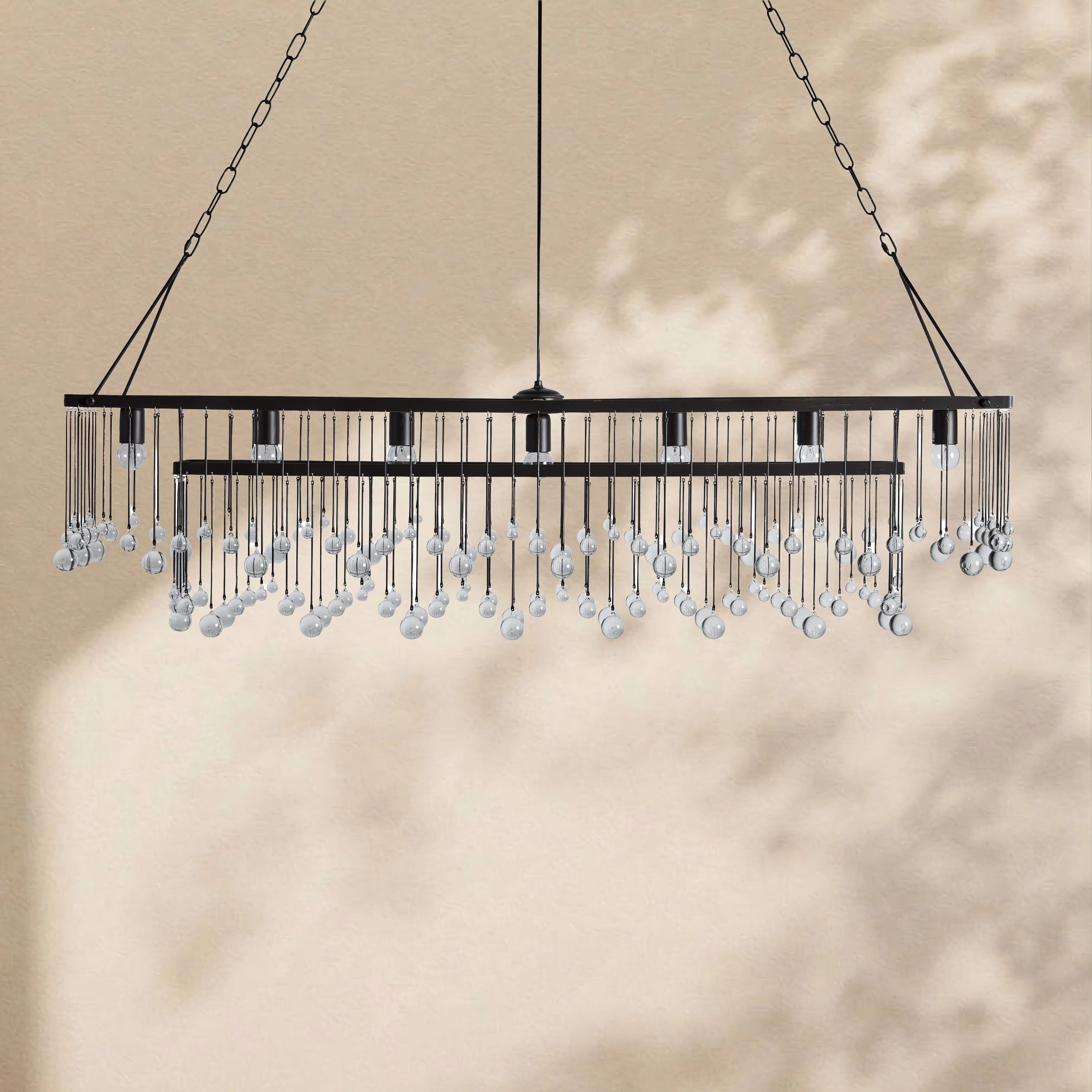 Aubrey Crystal Ball  Rectangular Chandelier 47'' 60''