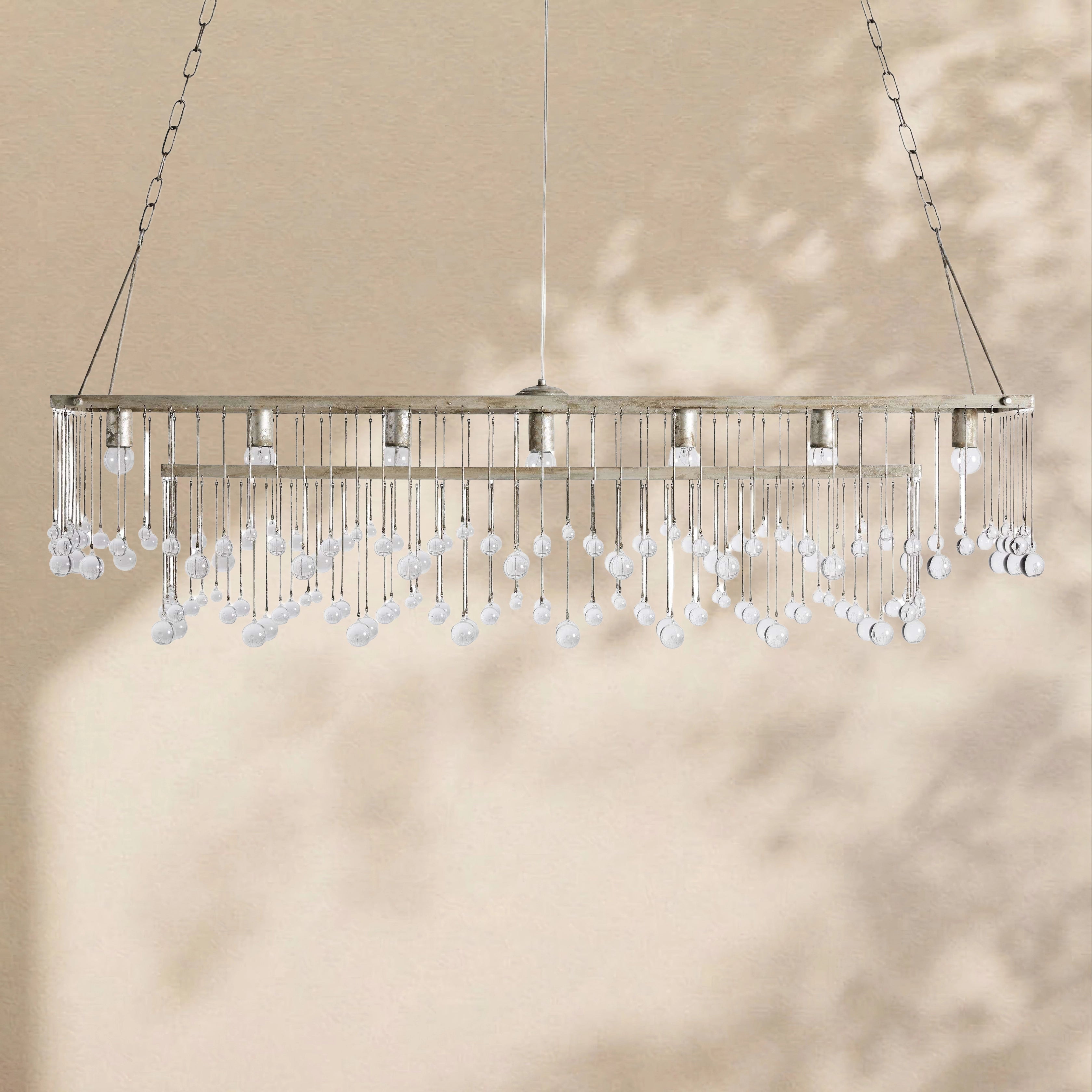 Aubrey Crystal Ball  Rectangular Chandelier 47'' 60''