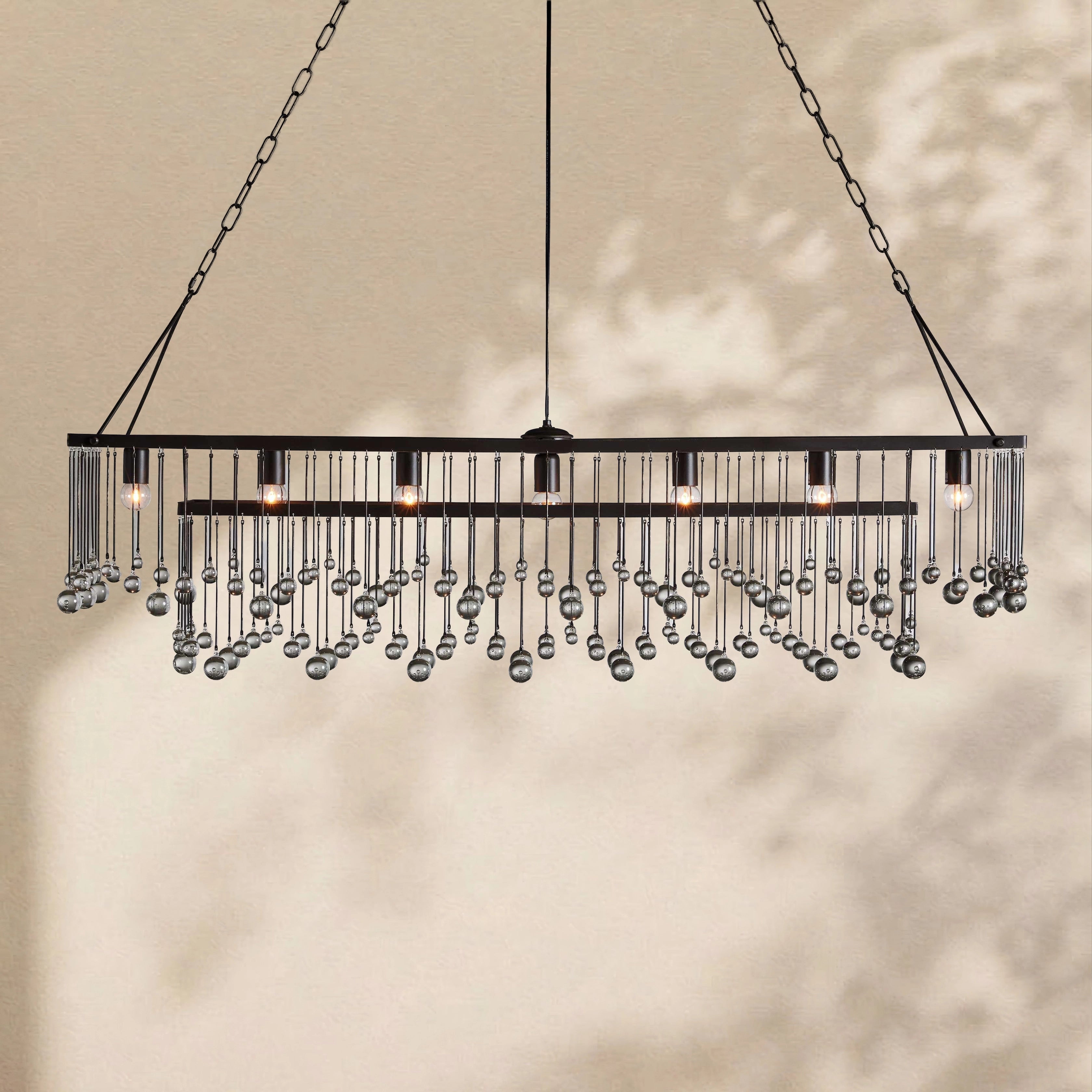 Aubrey Crystal Ball  Rectangular Chandelier 47'' 60''