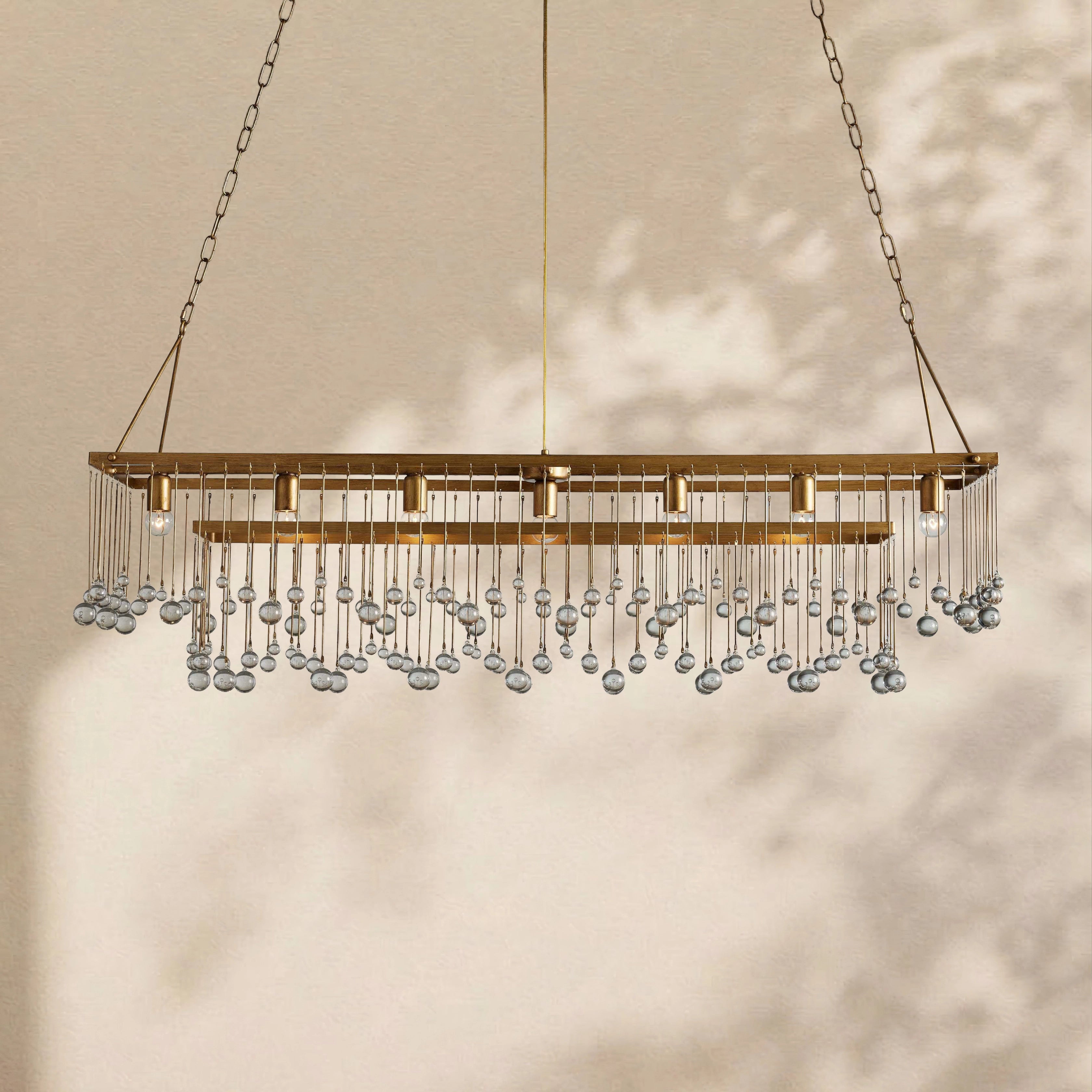 Aubrey Crystal Ball  Rectangular Chandelier 47'' 60''