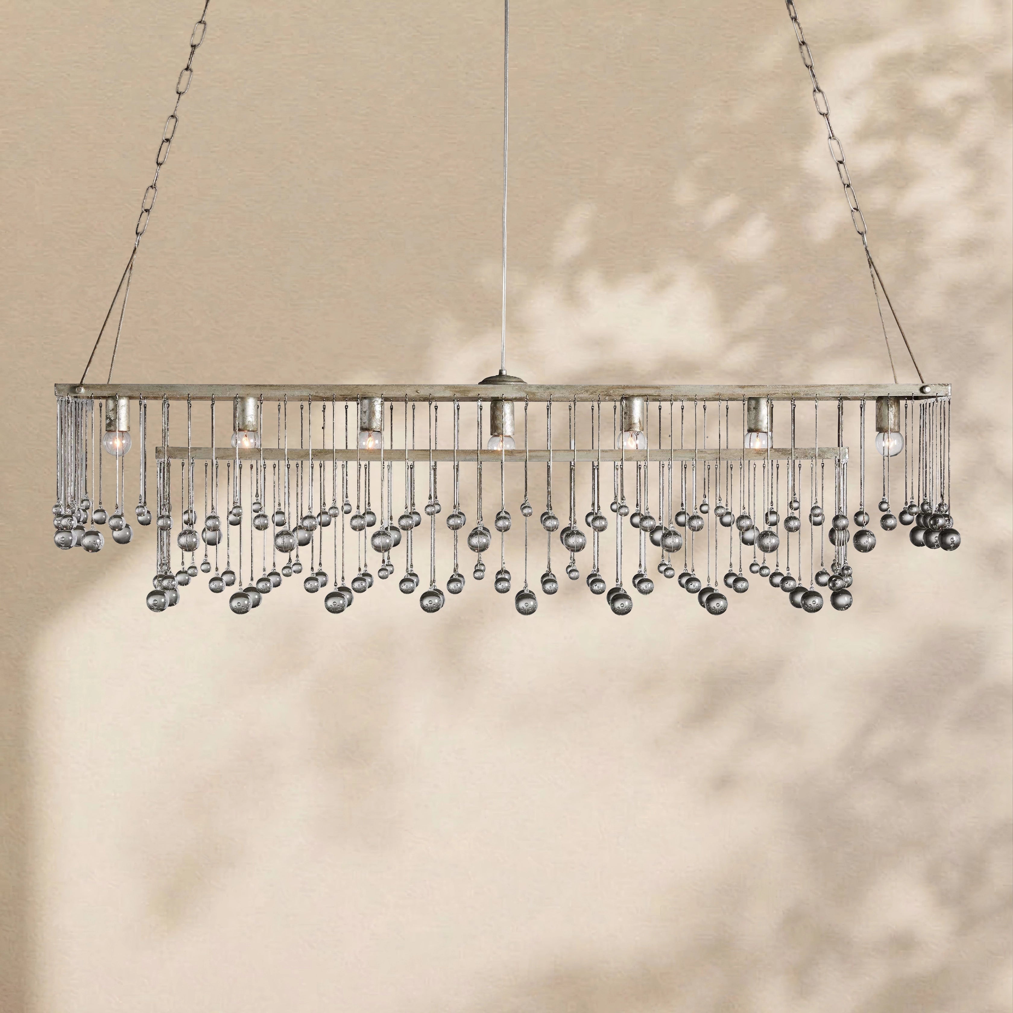 Aubrey Crystal Ball  Rectangular Chandelier 47'' 60''