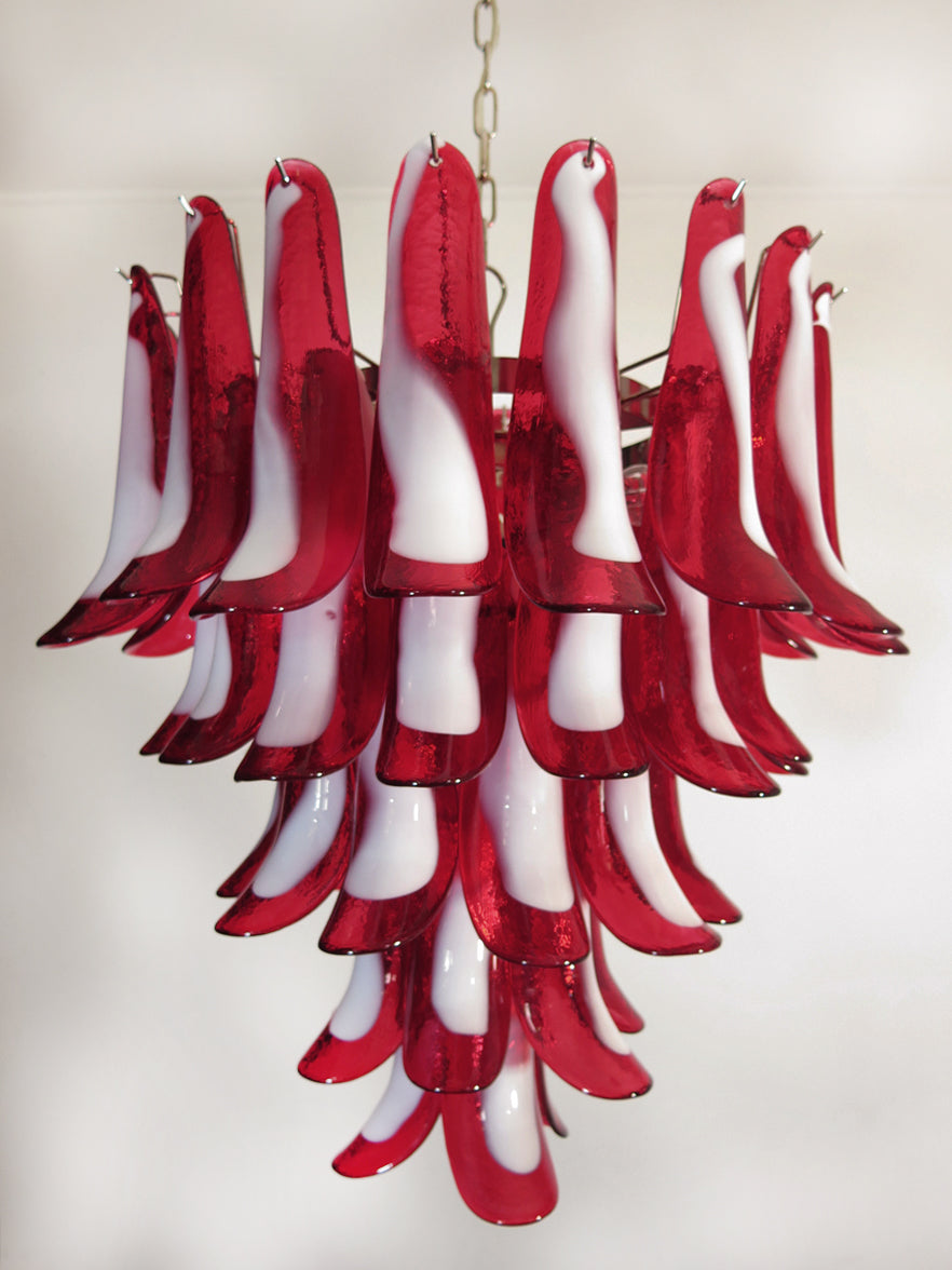 Murano Chandelier 52 Red Petal Glass