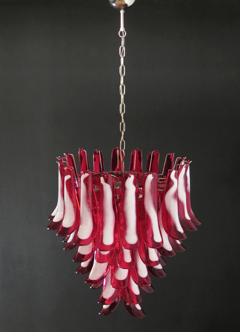 Murano Chandelier 52 Red Petal Glass