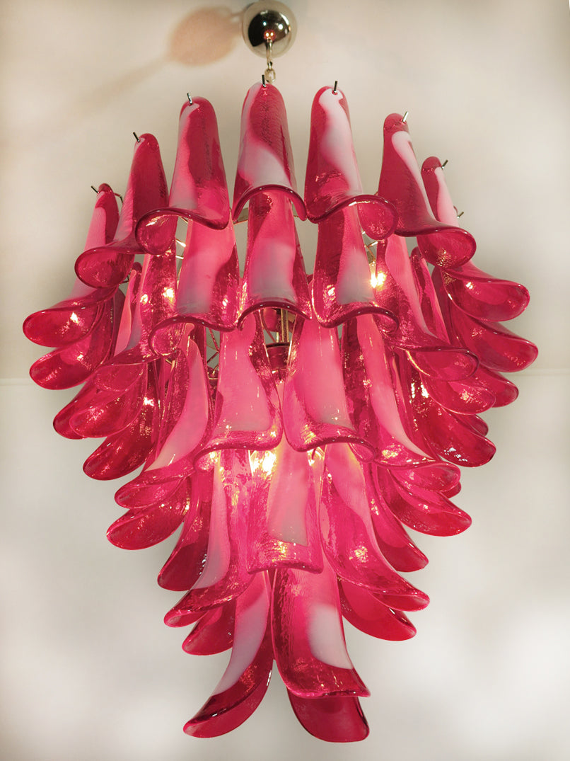 Murano Chandelier 52 Red Petal Glass