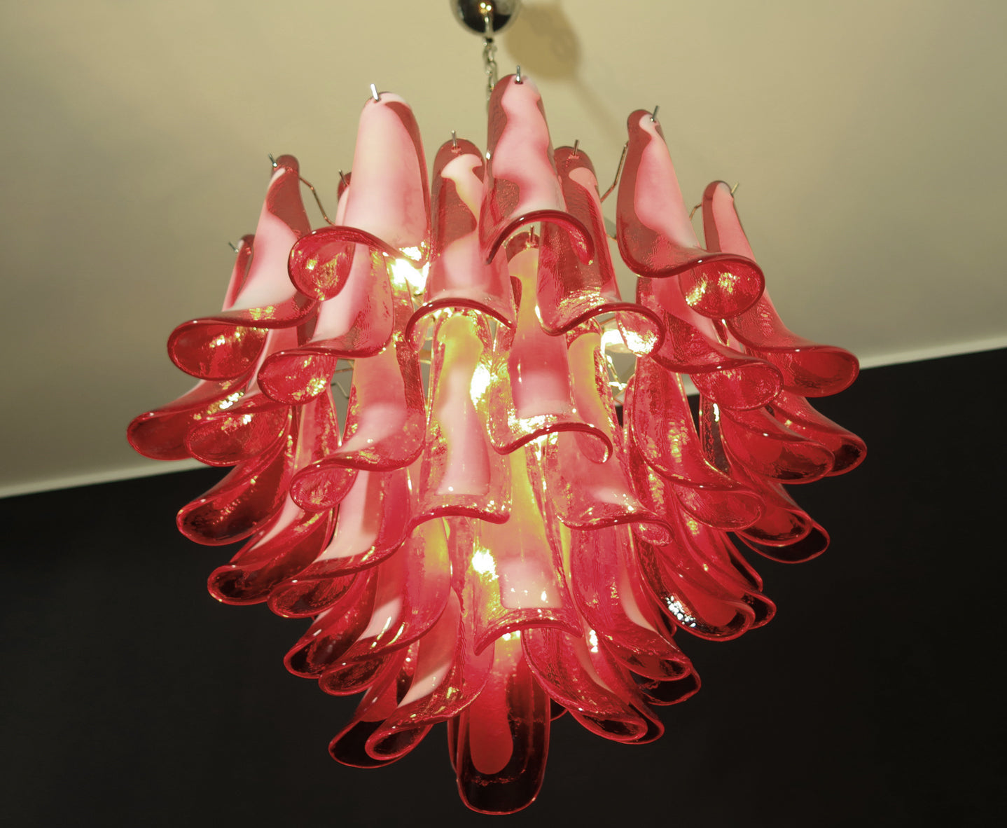 Murano Chandelier 53 Red Petal Glass