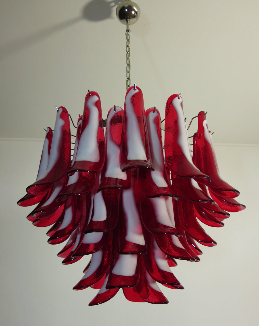 Murano Chandelier 53 Red Petal Glass