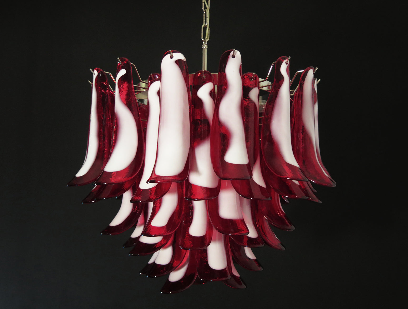Murano Chandelier 53 Red Petal Glass