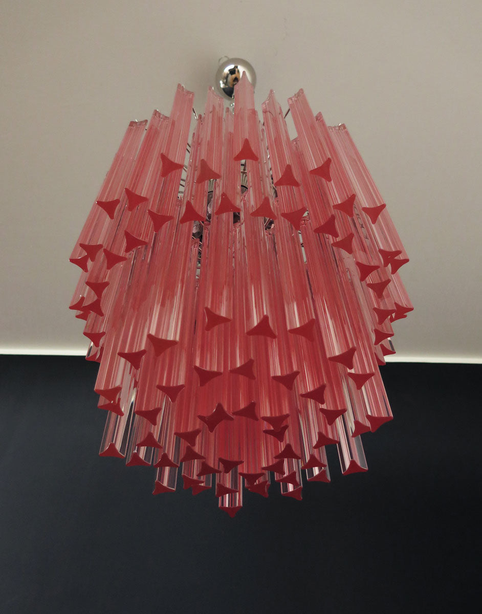 Murano Chandelier 107 Pink Prism Glass