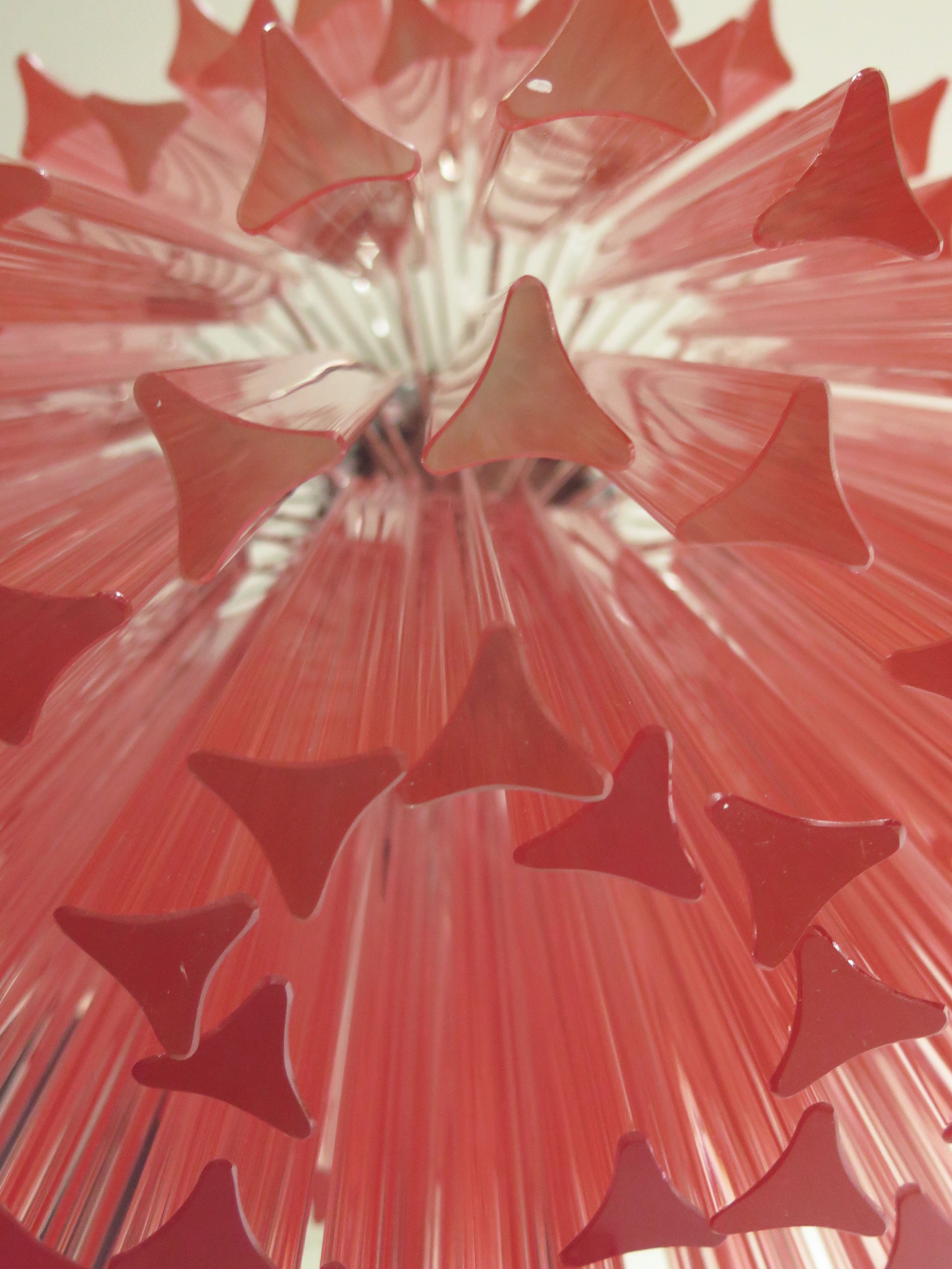 Murano Chandelier 107 Pink Prism Glass