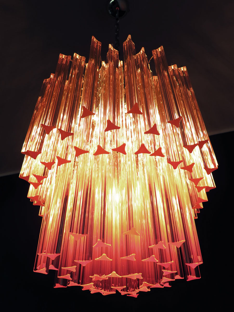 Murano Chandelier 107 Pink Prism Glass