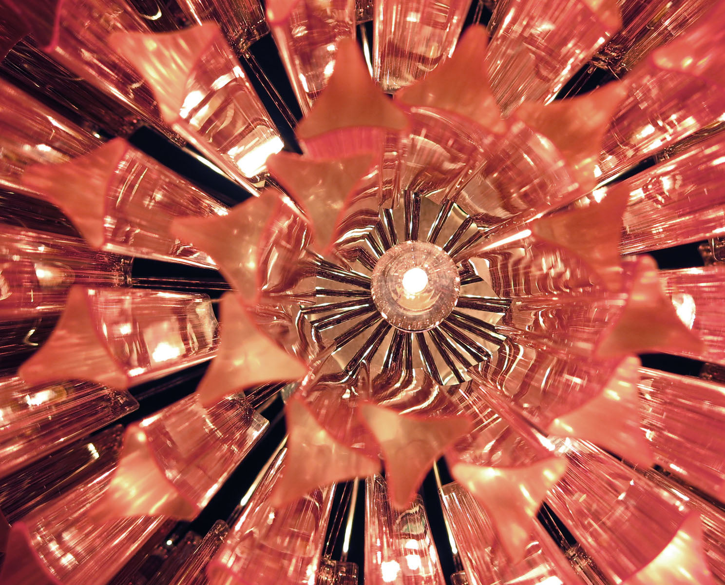 Murano Chandelier 107 Pink Prism Glass