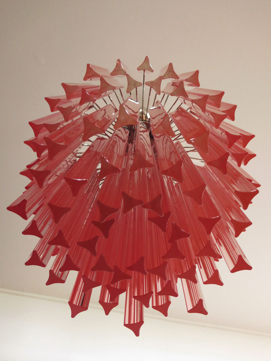 Murano Chandelier 107 Pink Prism Glass