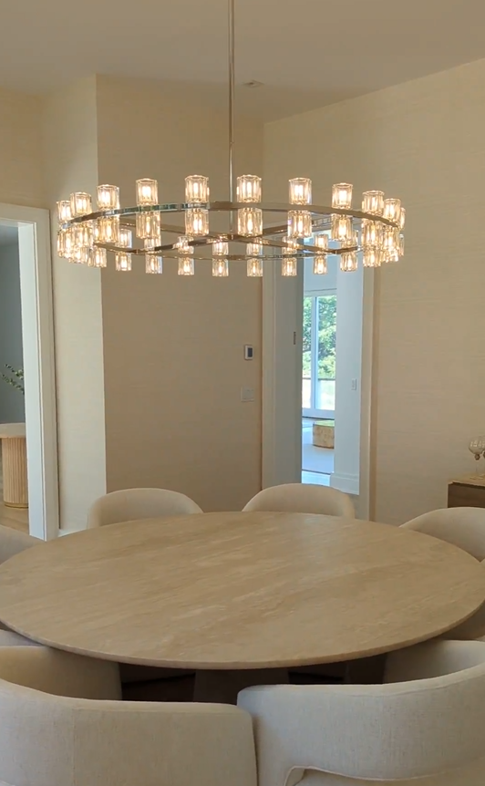 Arcardes Led Round Chandelier For Crystal Cup 48"