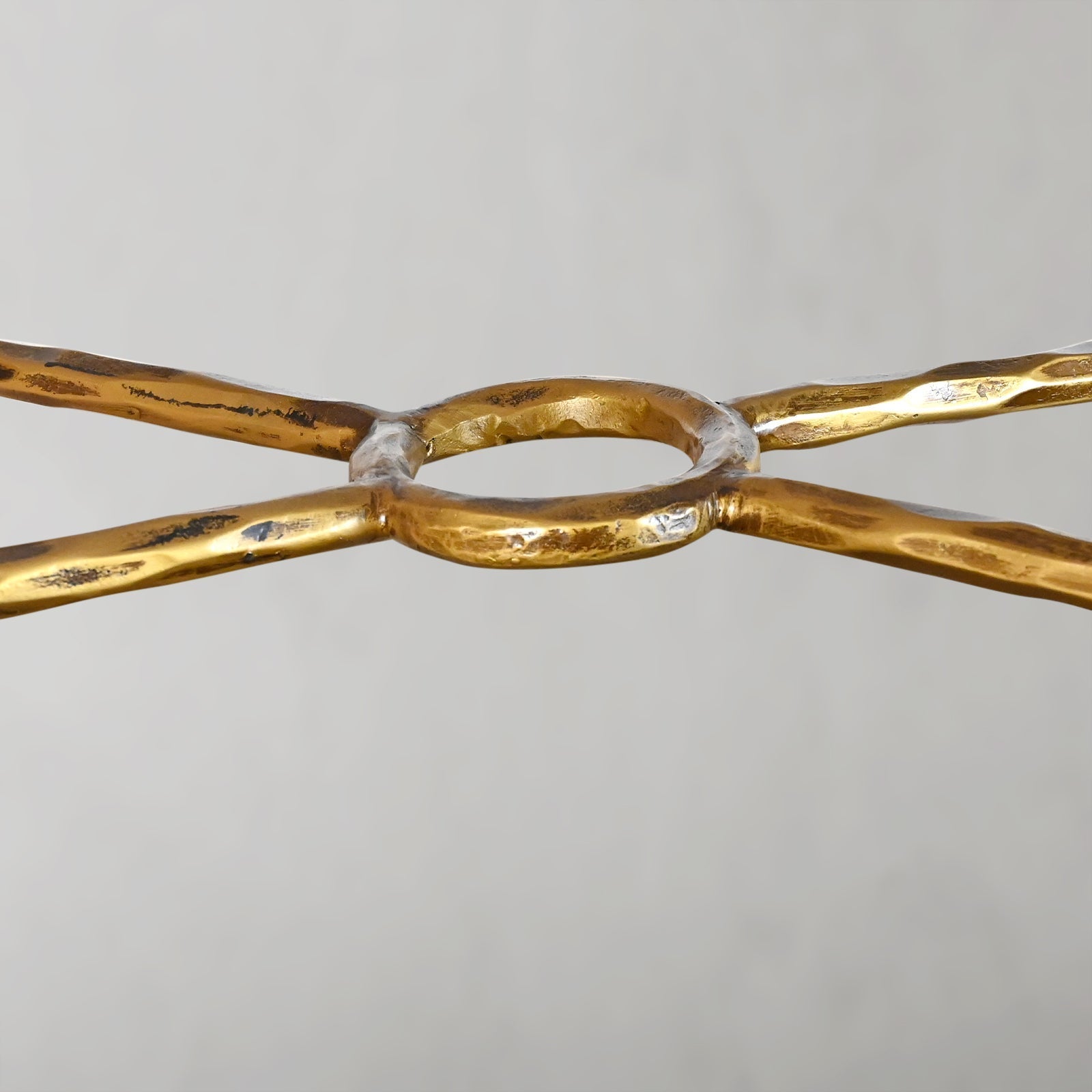 Hand-Forged Metal Rectangle Marble Coffee Table