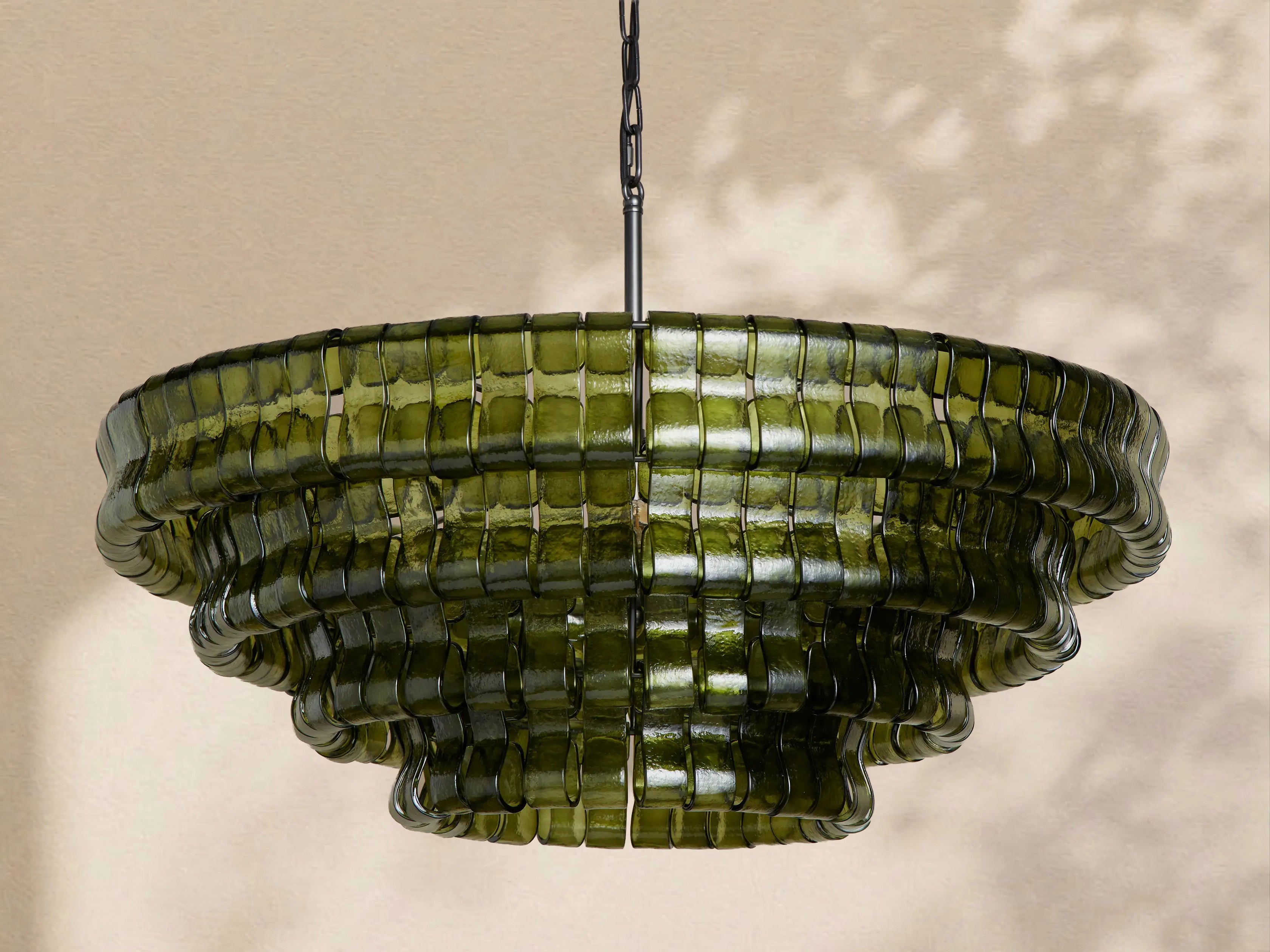 Amor 4-Tier Ghiaccio Glass Round Chandelier 36"