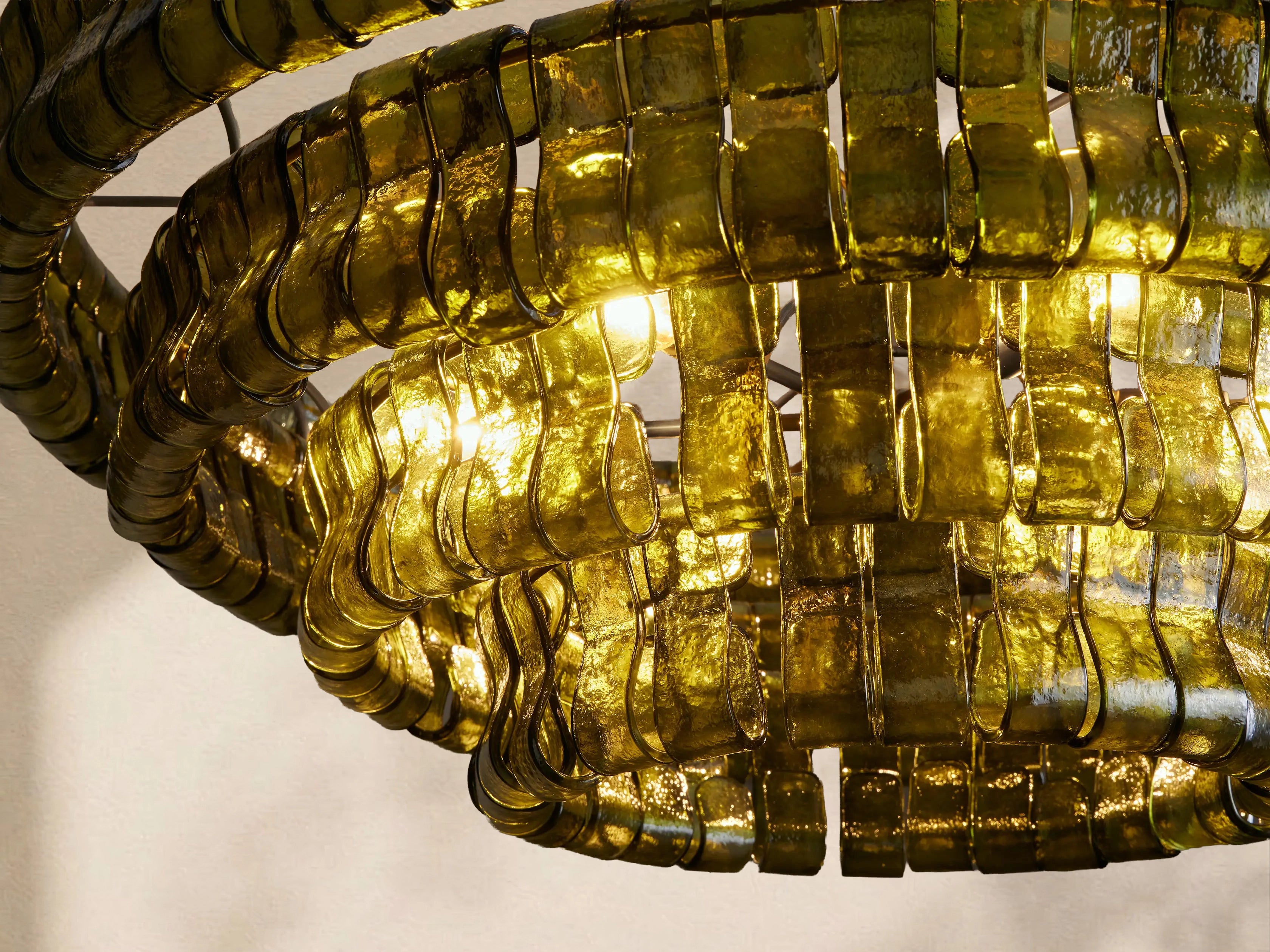 Amor 4-Tier Ghiaccio Glass Round Chandelier 36"