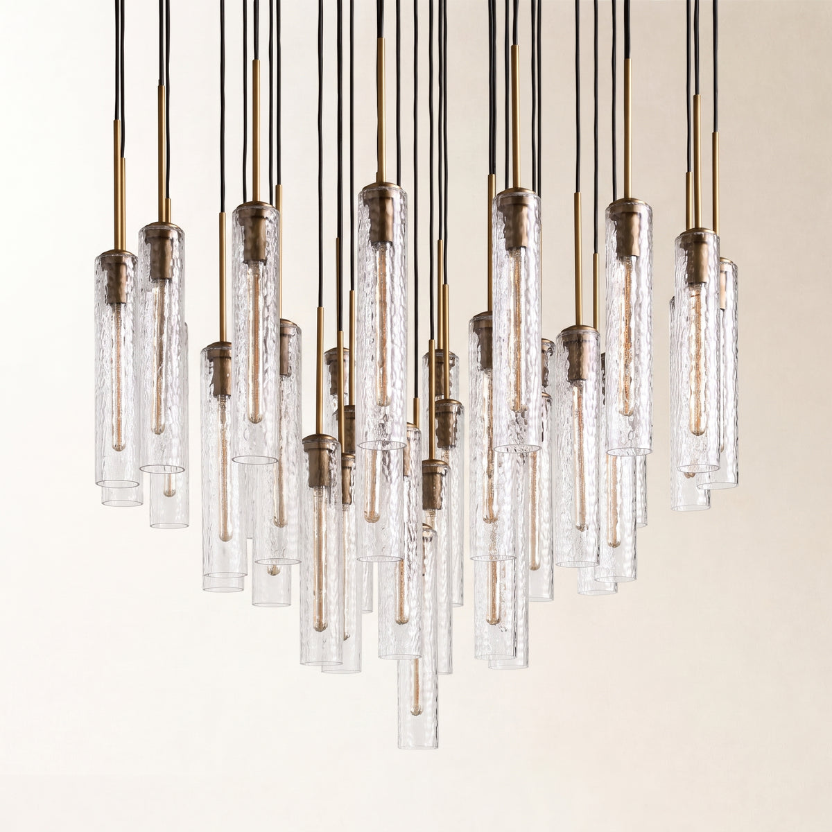 Verina Hammered Glass Round Chandelier
