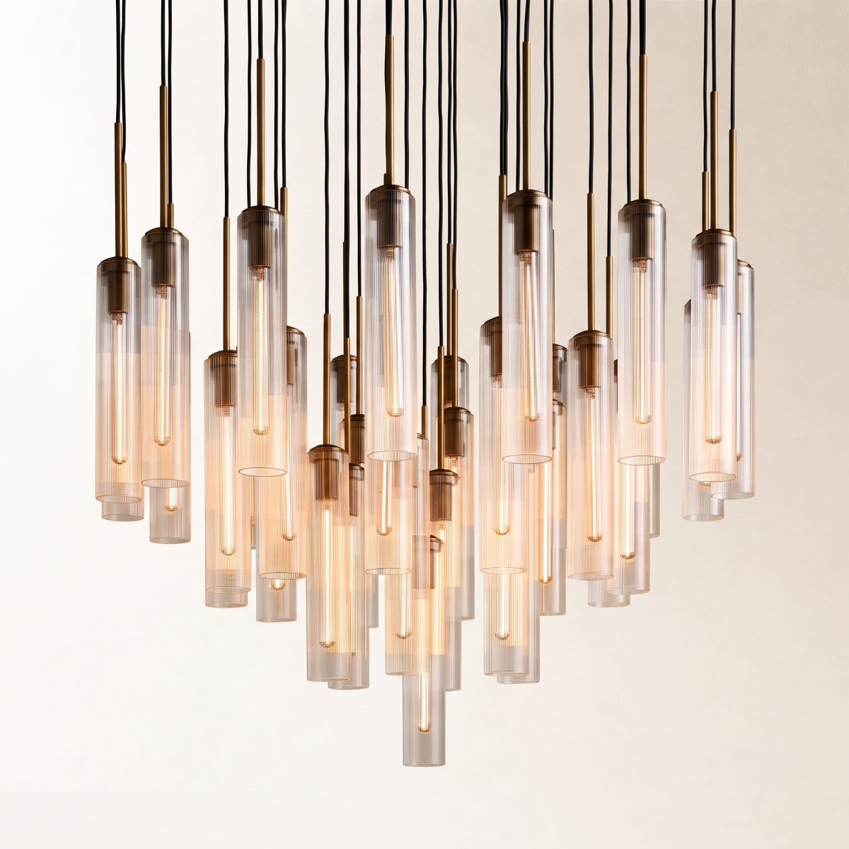Verina Fluted Glass Round Chandelier