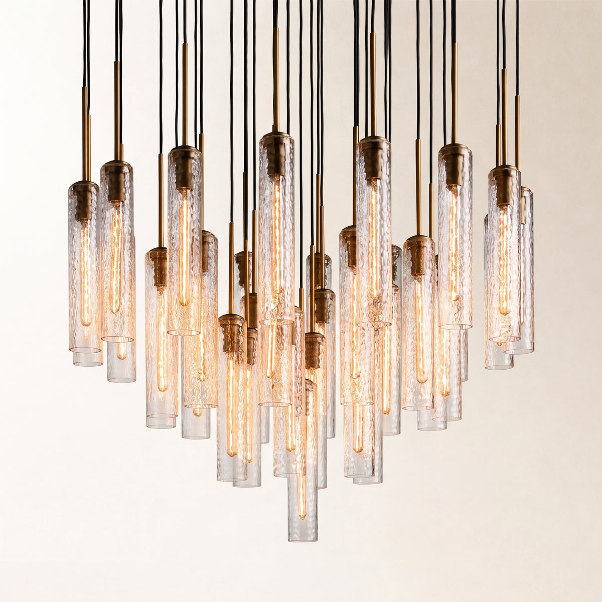 Verina Hammered Glass Round Chandelier