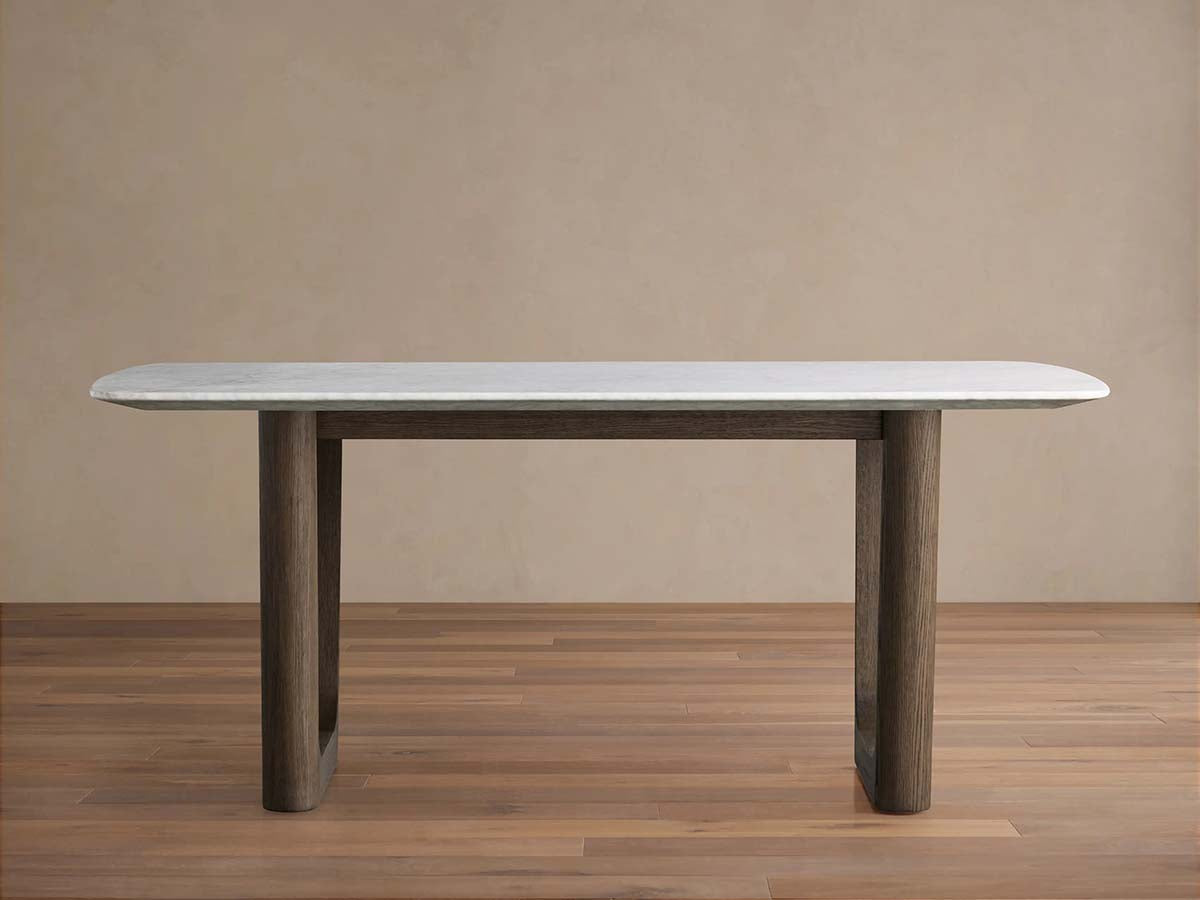 Saint Germain Marble Top Dining Table With Wood Rennes & metal Base