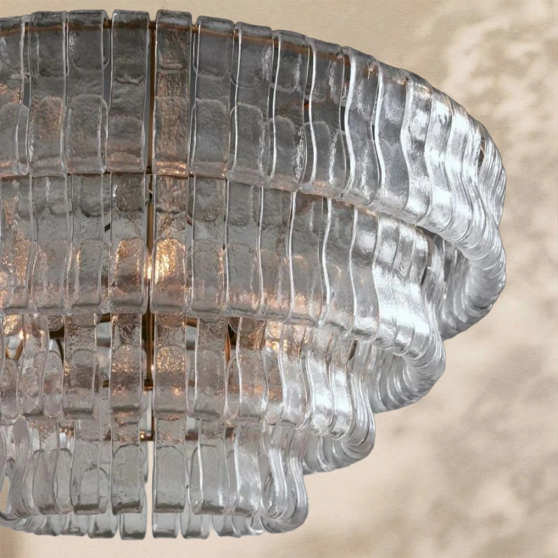 Amor 4-Tier Ghiaccio Glass Round Chandelier 36"