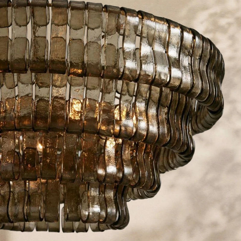 Amor 4-Tier Ghiaccio Glass Round Chandelier 36"