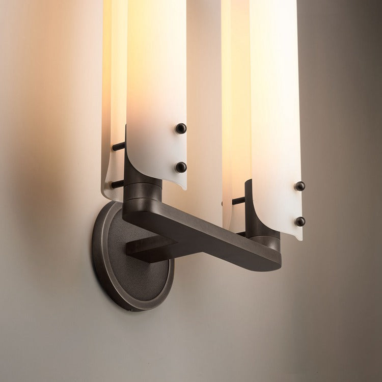Ale White Shade 2-Head Wall Sconce 16"H