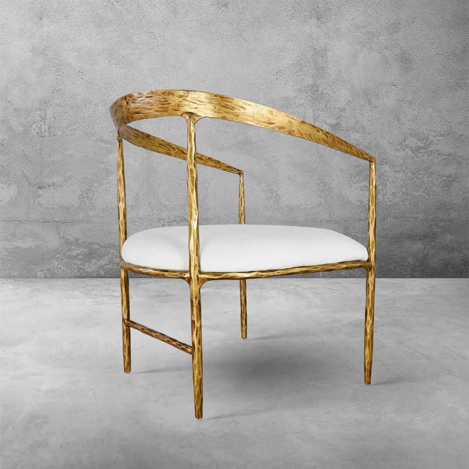 Hand-Forged Metal Curved Chair