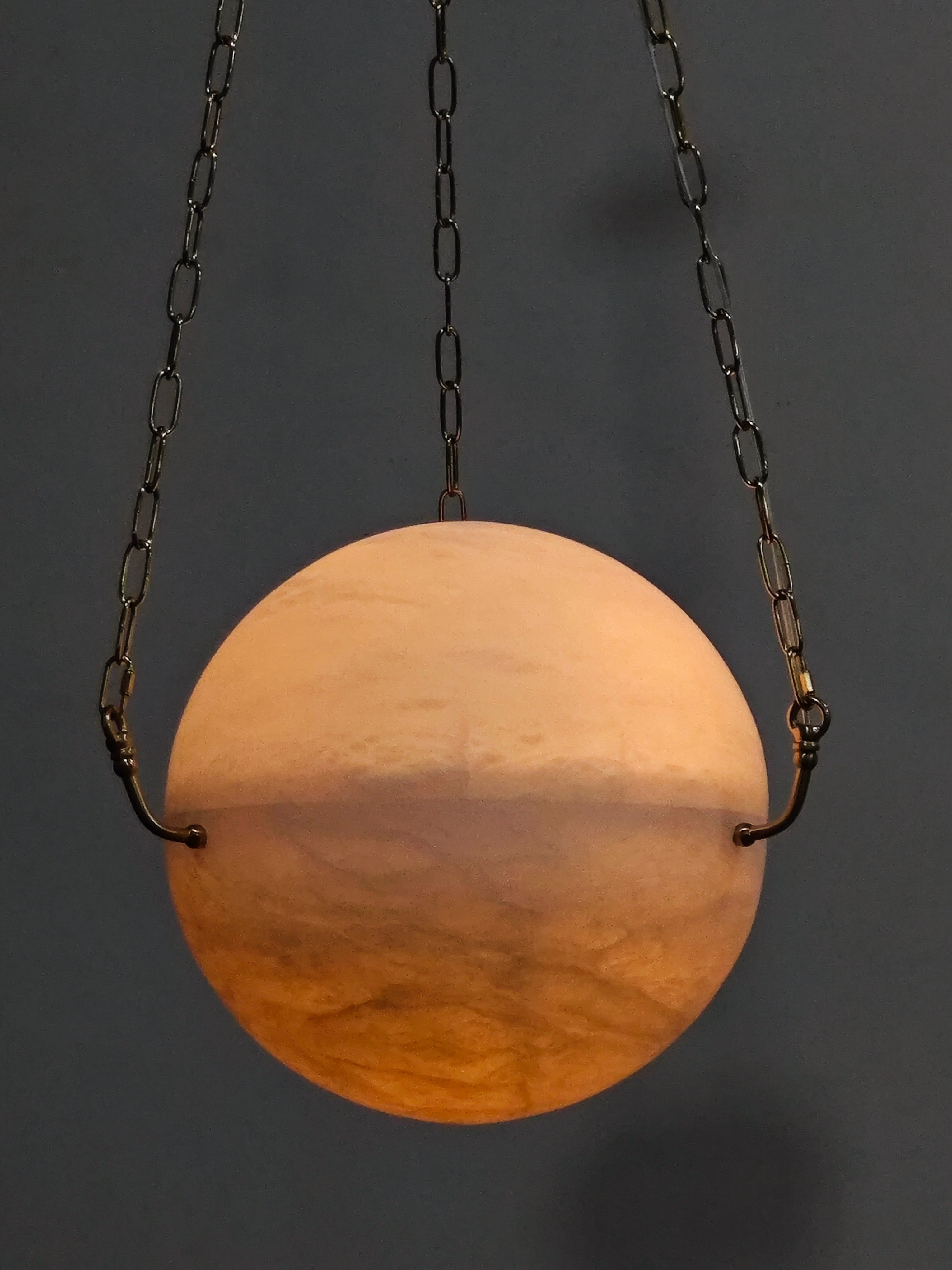 Aaron Alabaster Sphere Suspension Lamp, Pendant Kitchen Island Lamp