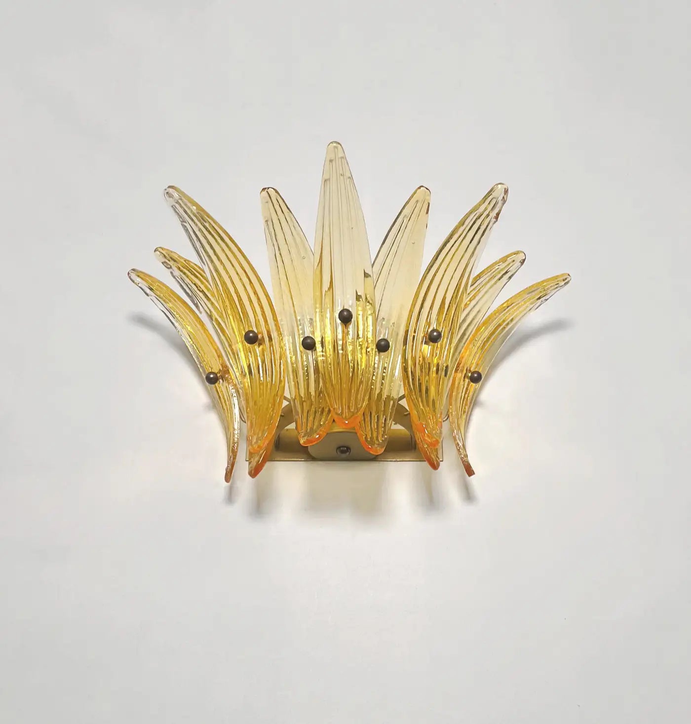 Vintage Palmette Wall Light, Amber Glasses