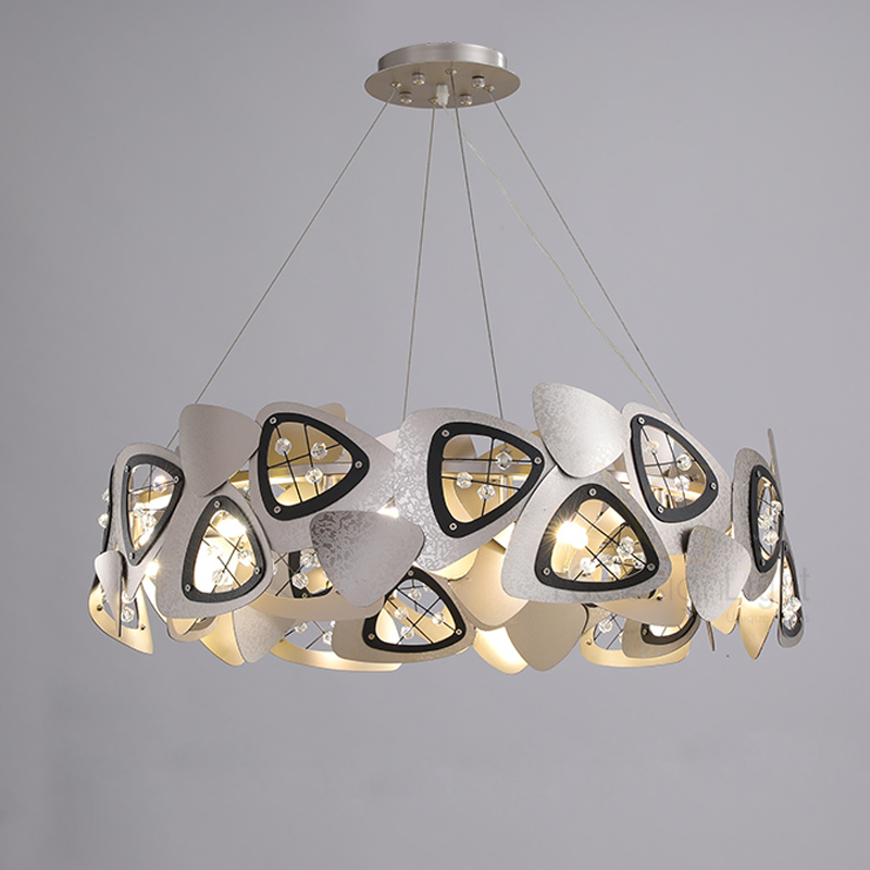 Contemporary Stainless Steel Round Chandelier