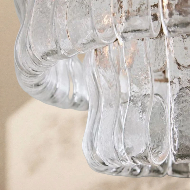 Amor 2-Tier Ghiaccio Glass Round Flushmount 18"