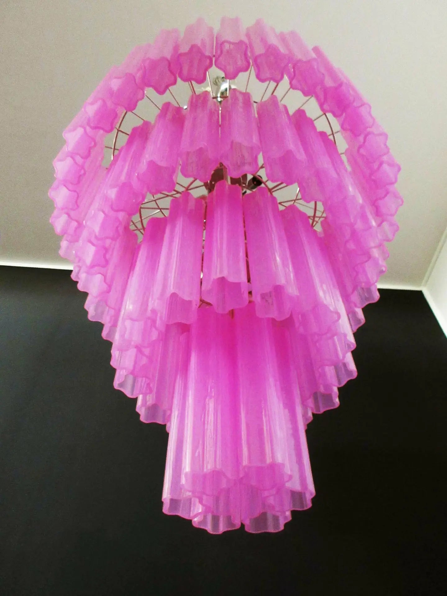 Murano Chandelier 78 Pink Glass Tubes