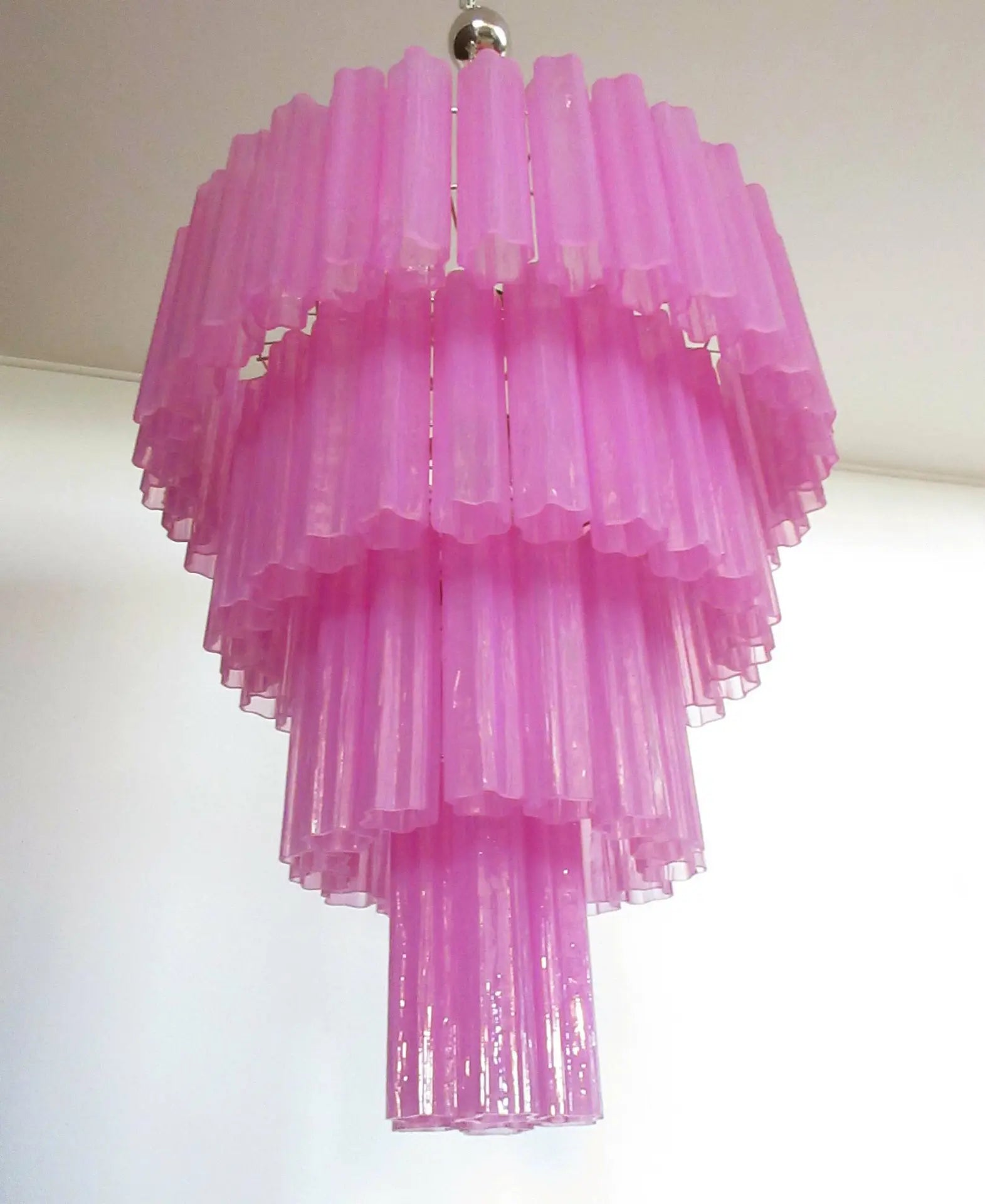 Murano Chandelier 78 Pink Glass Tubes
