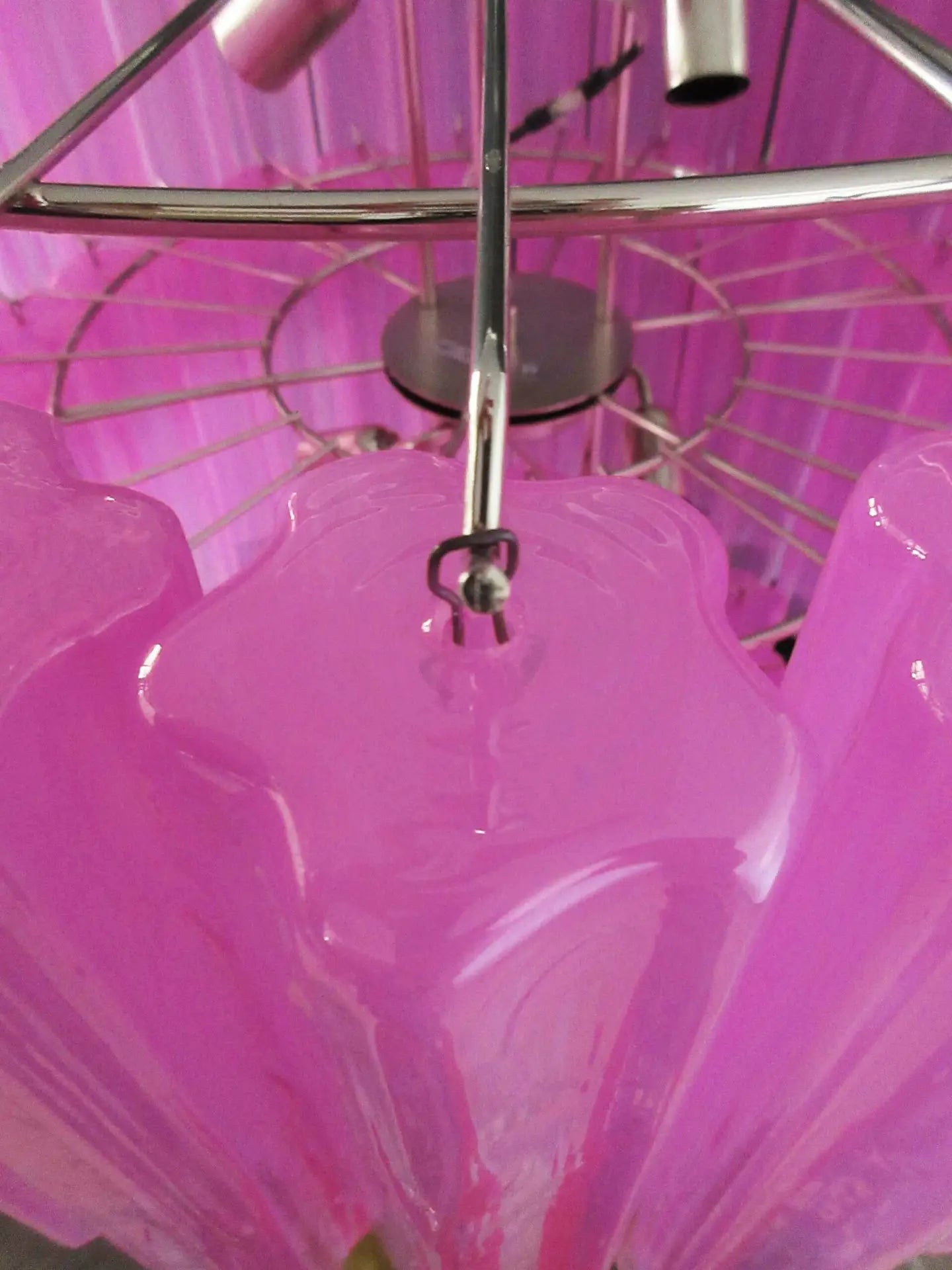 Murano Chandelier 78 Pink Glass Tubes