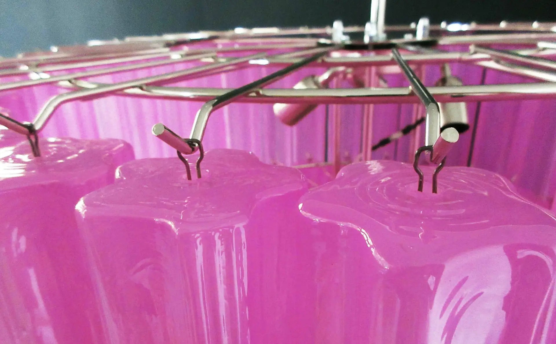 Murano Chandelier 78 Pink Glass Tubes