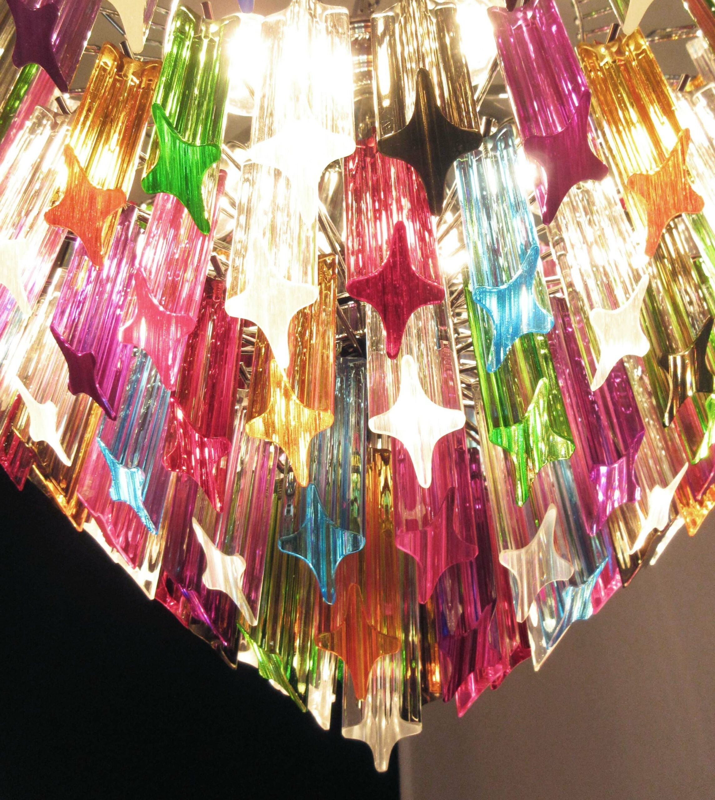 Murano Chandelier 163 Multi-Colored Prism Glass